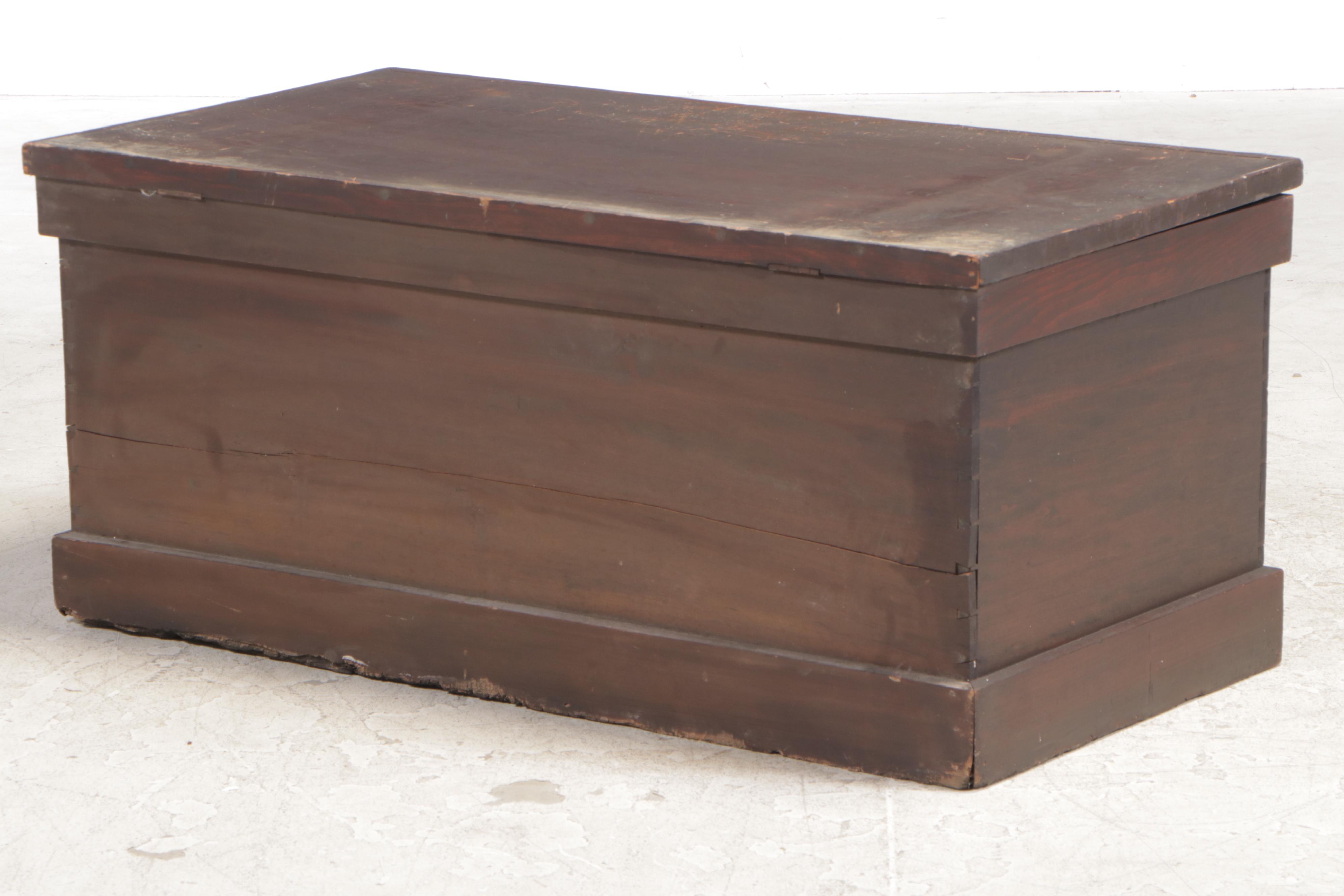 American Primitive Pine and Poplar Lift-Lid Chest, Late 19th/Early 20th Century