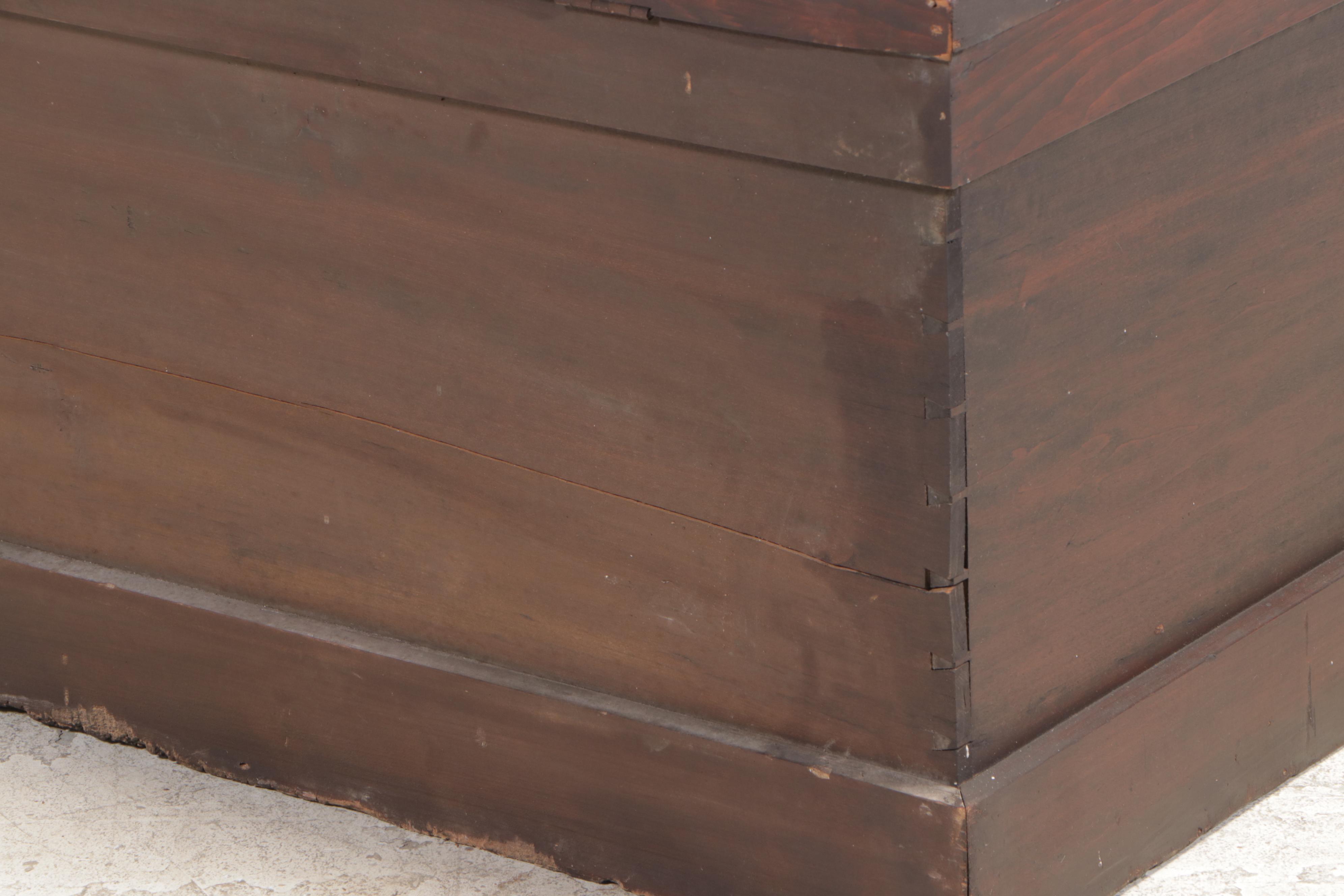 American Primitive Pine and Poplar Lift-Lid Chest, Late 19th/Early 20th Century