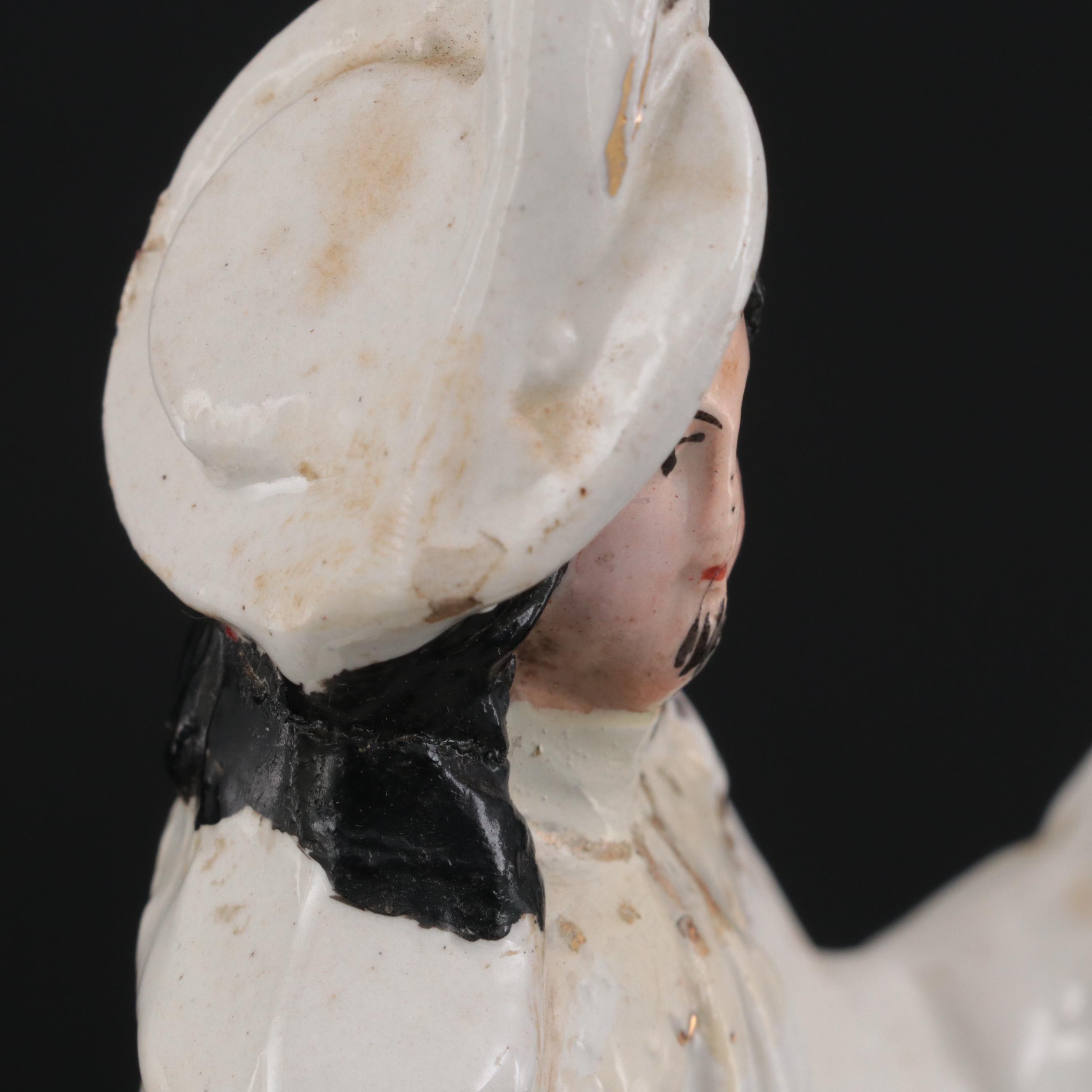 Staffordshire Stag Hunter Flat Back Figurines, Mid to Late 19th Century