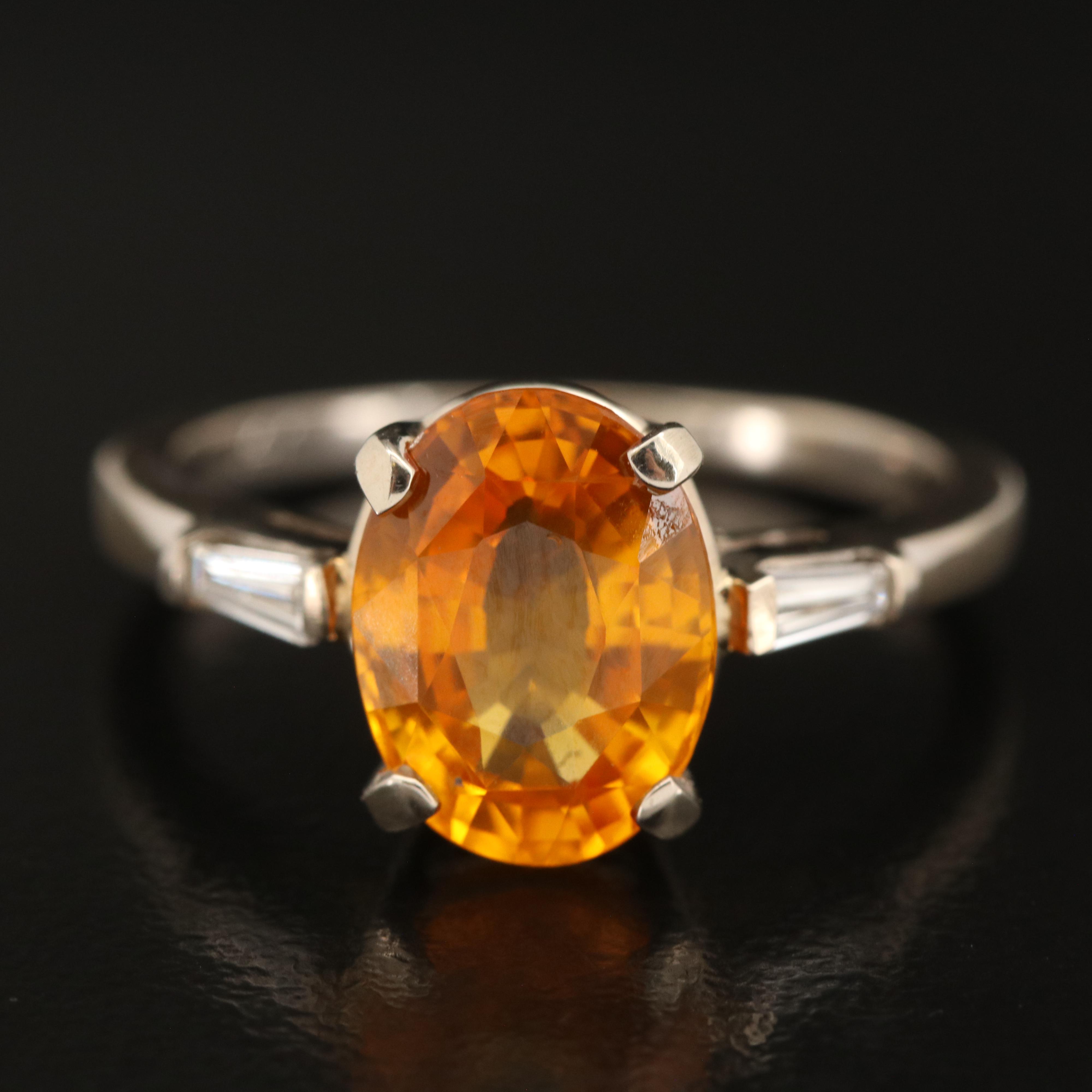 14K 4.10 CT Sapphire and Diamond Ring