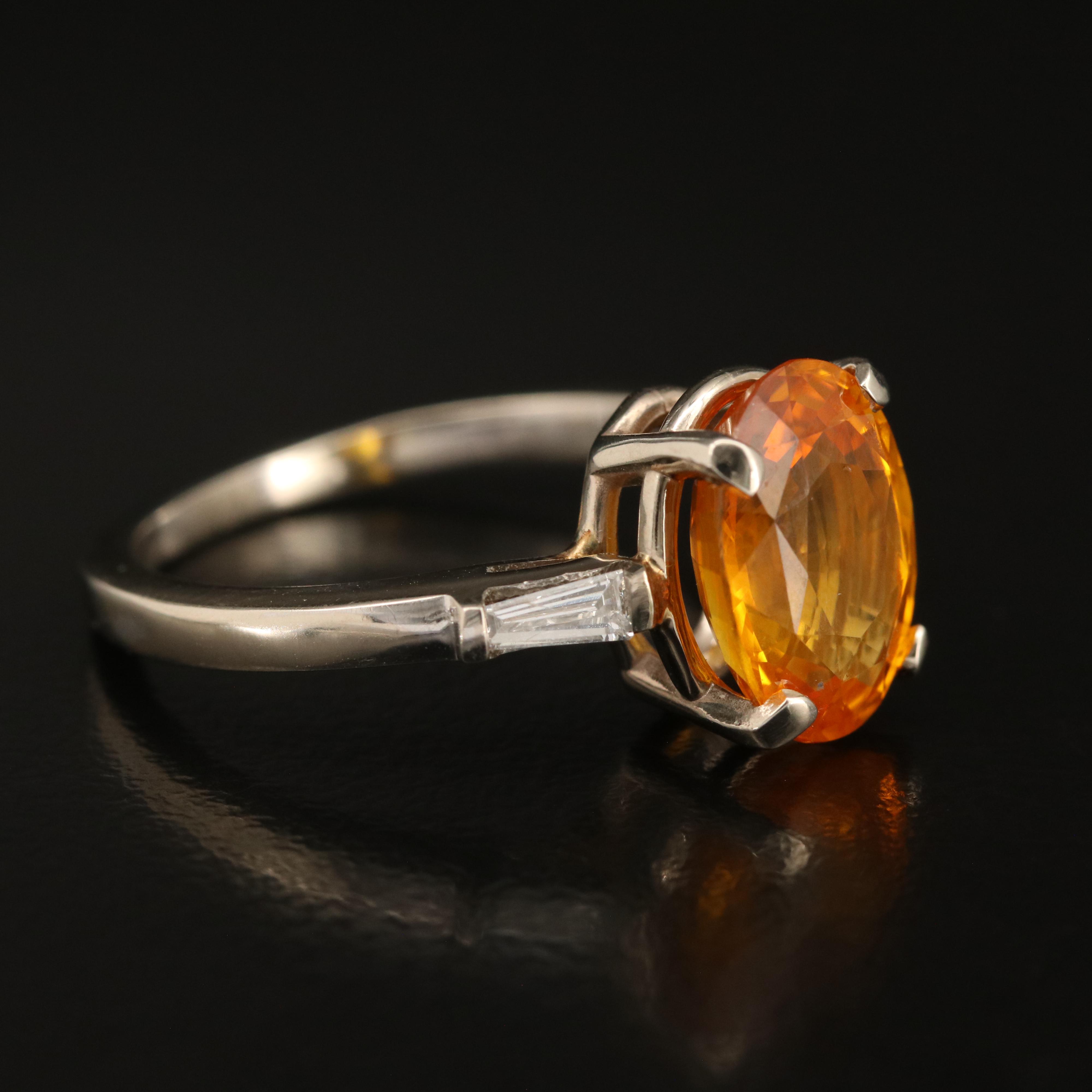 14K 4.10 CT Sapphire and Diamond Ring