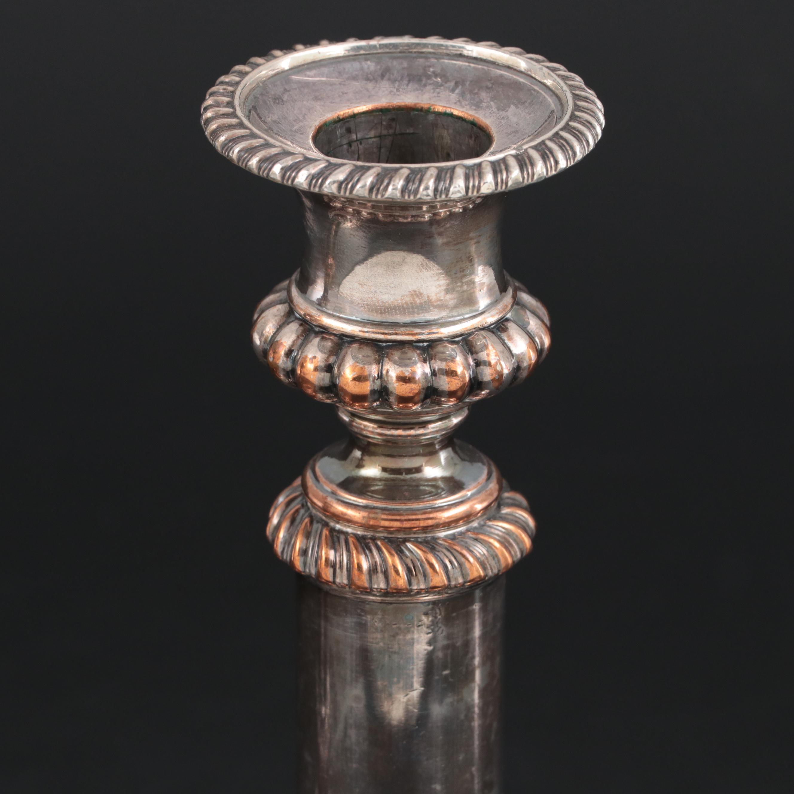 Pair of Old Sheffield Plate Telescopic Candlesticks, 19th Century