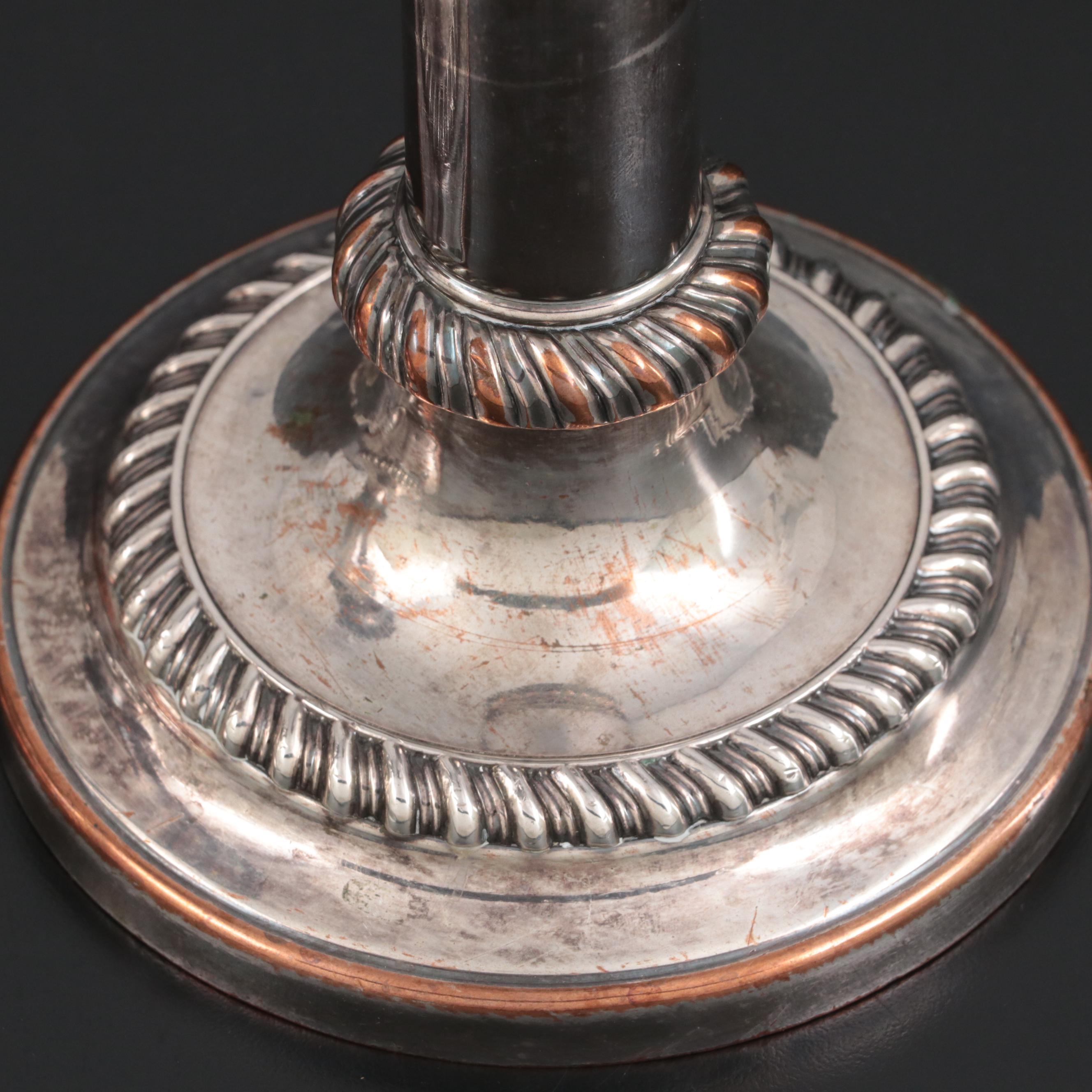 Pair of Old Sheffield Plate Telescopic Candlesticks, 19th Century