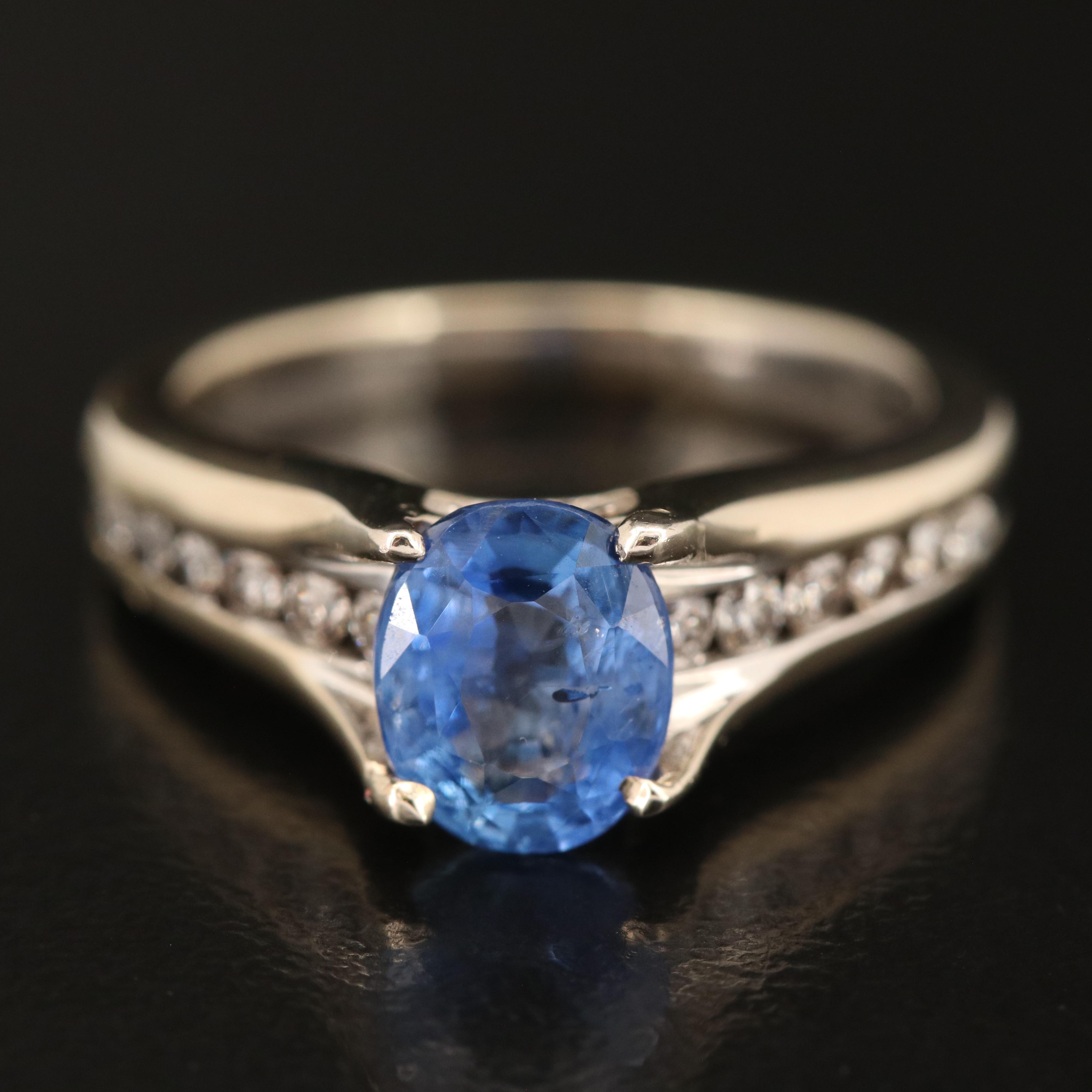 14K 1.66 CT Sapphire and Diamond Ring