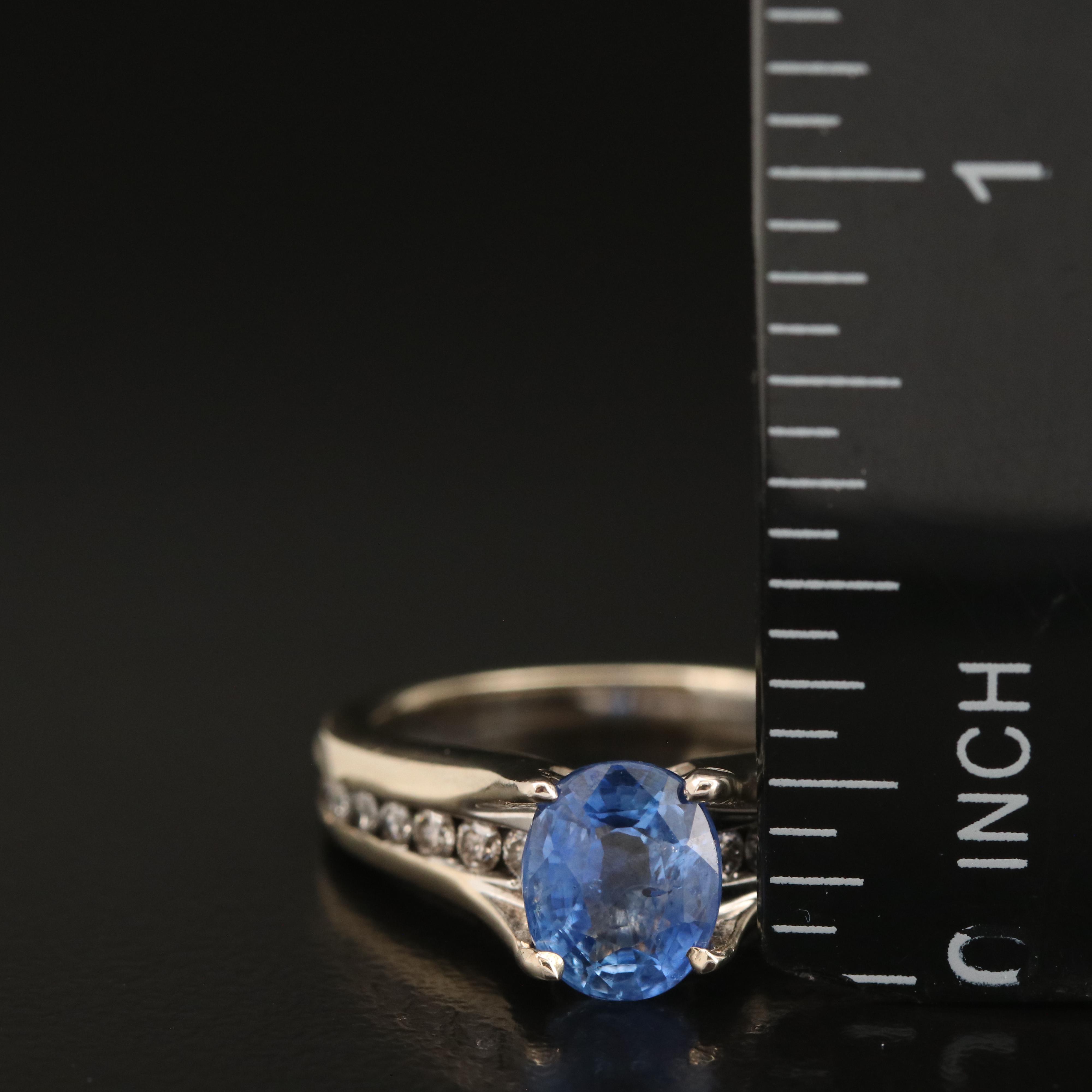 14K 1.66 CT Sapphire and Diamond Ring