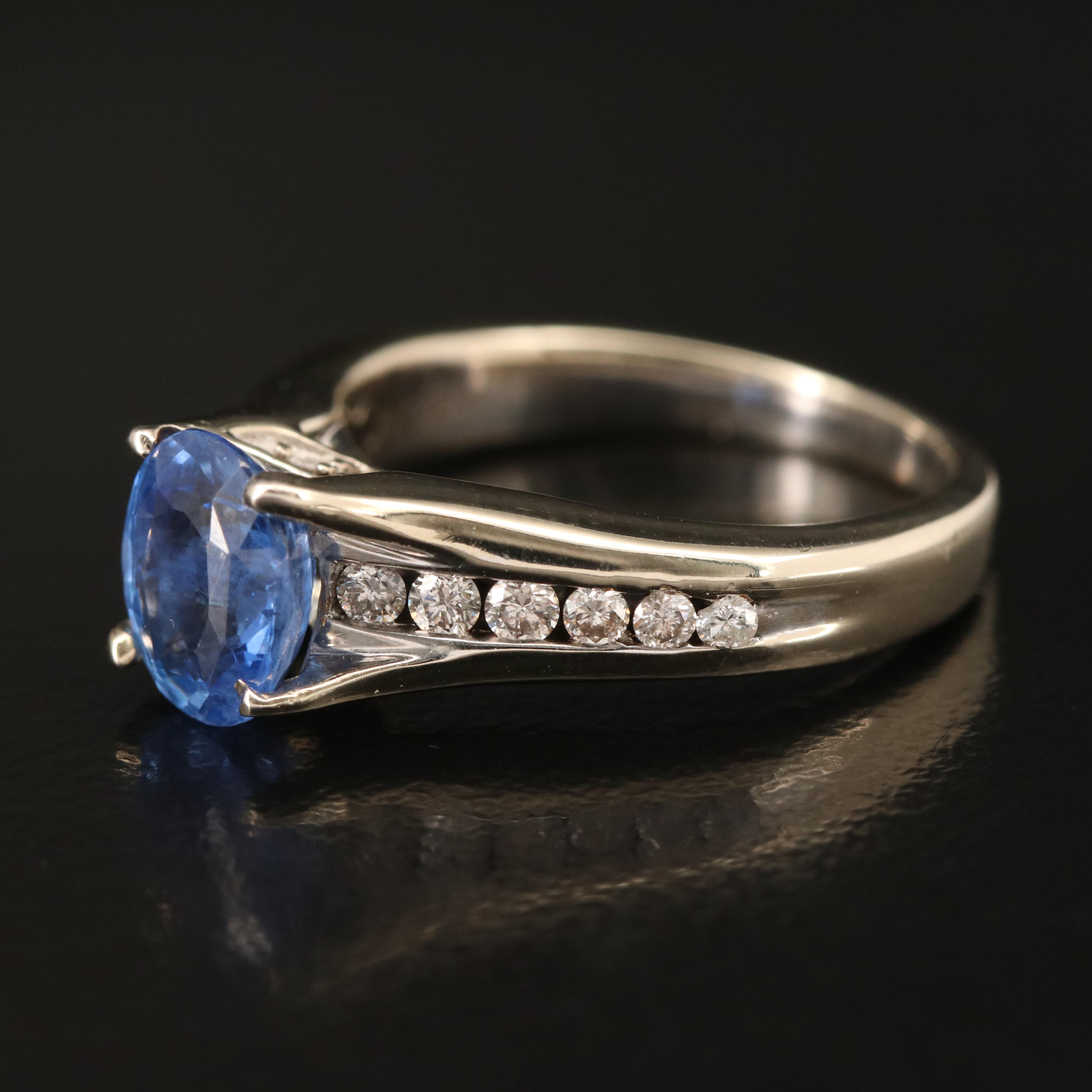 14K 1.66 CT Sapphire and Diamond Ring