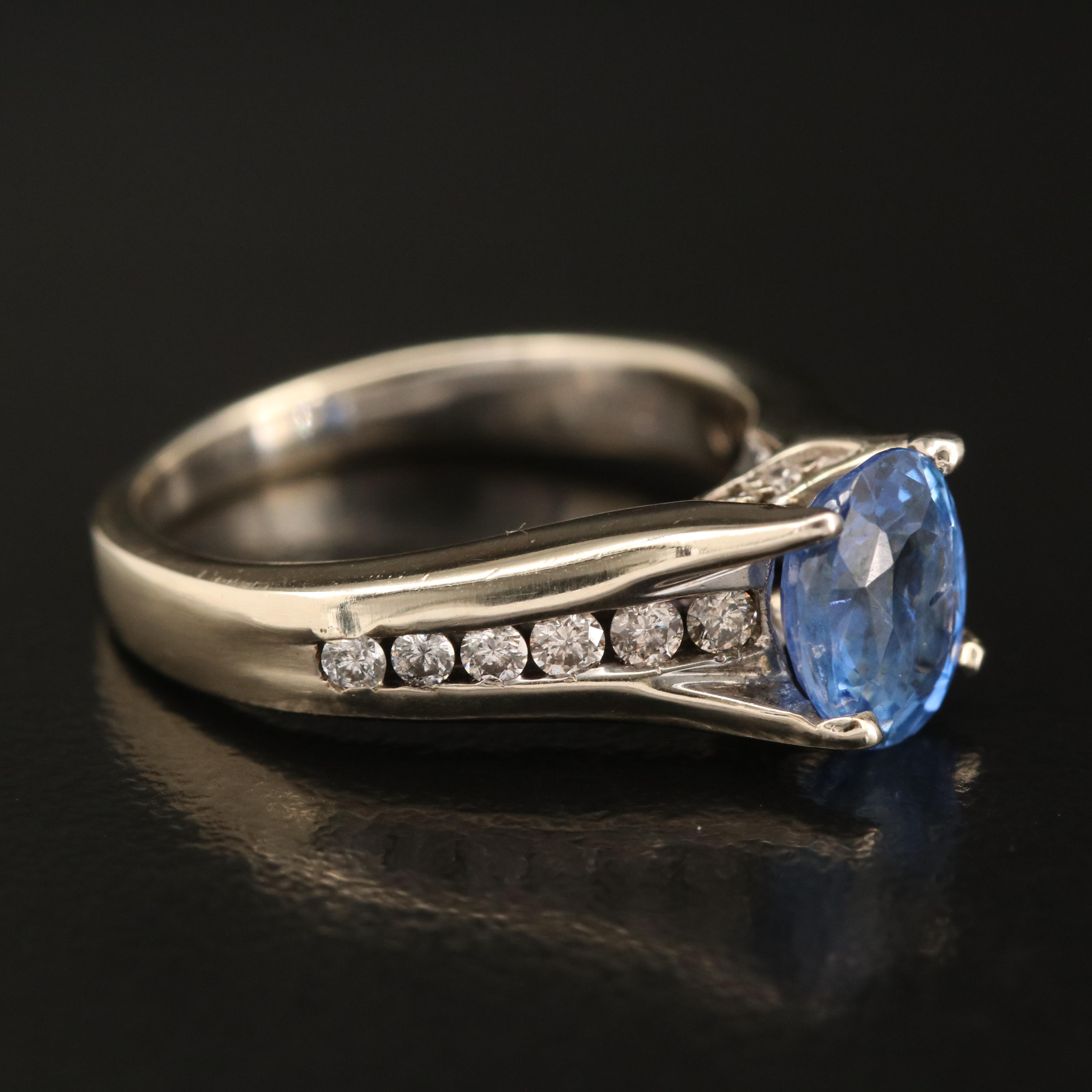 14K 1.66 CT Sapphire and Diamond Ring