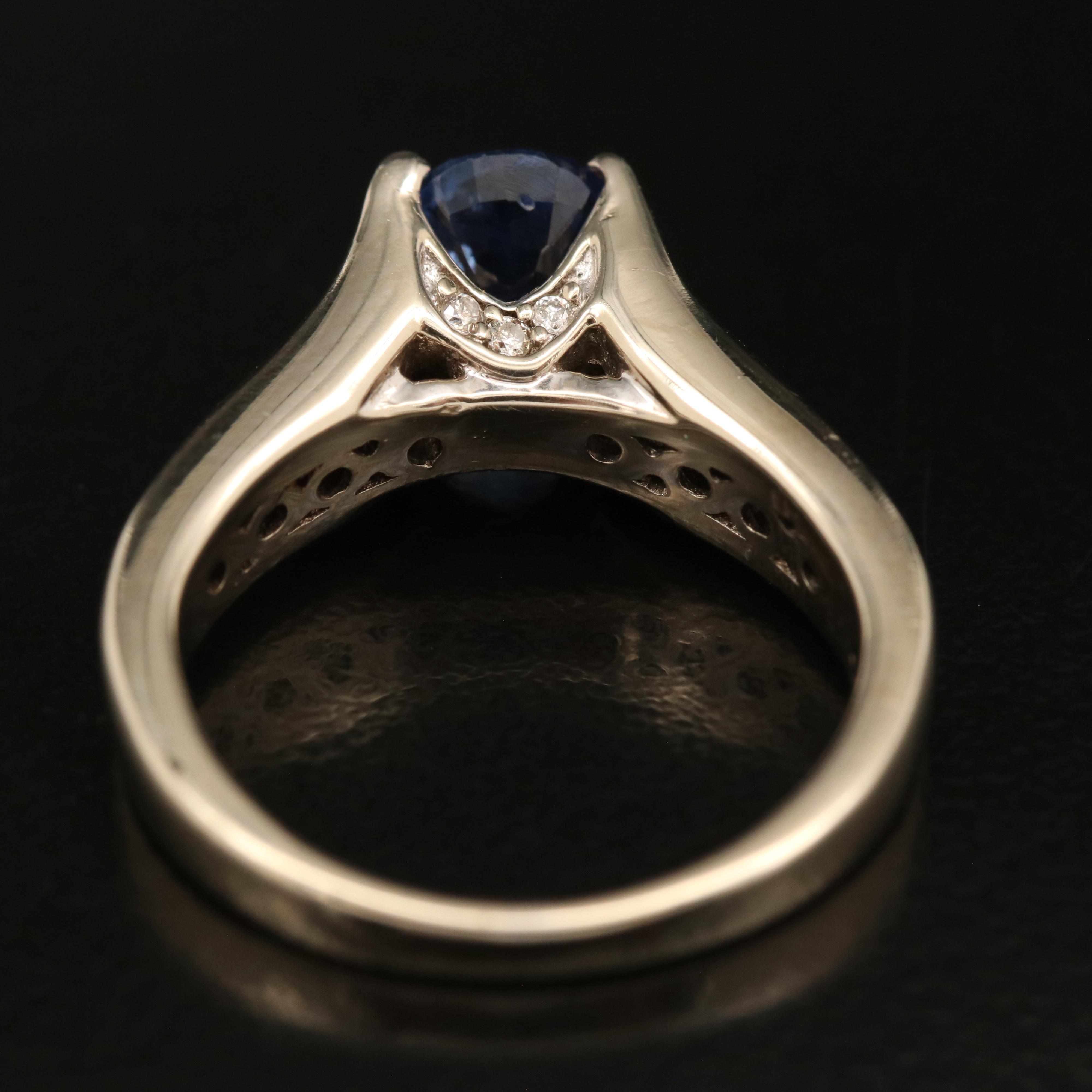 14K 1.66 CT Sapphire and Diamond Ring