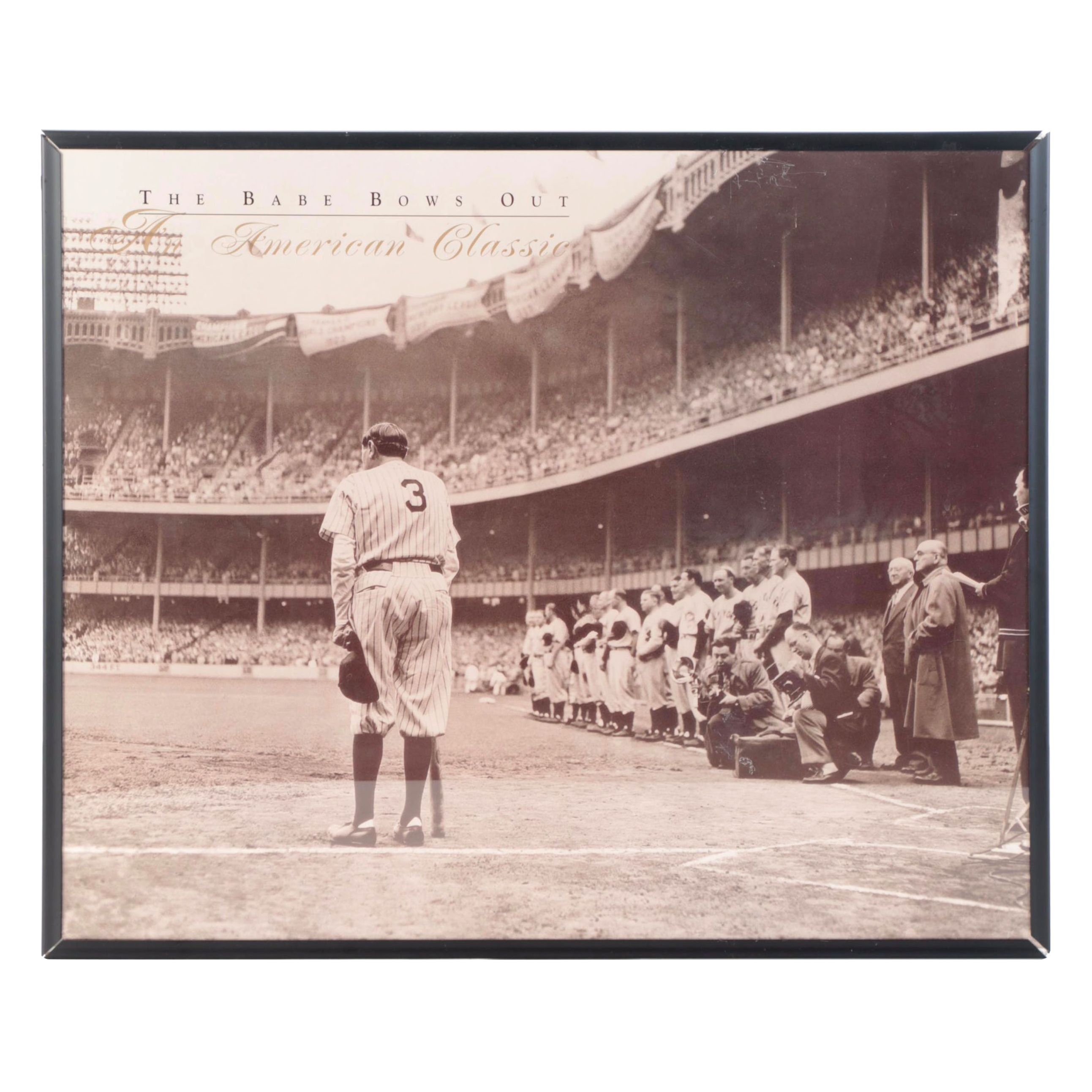 "The Babe Bows Out An American Classic" Babe Ruth Framed Baseball Print