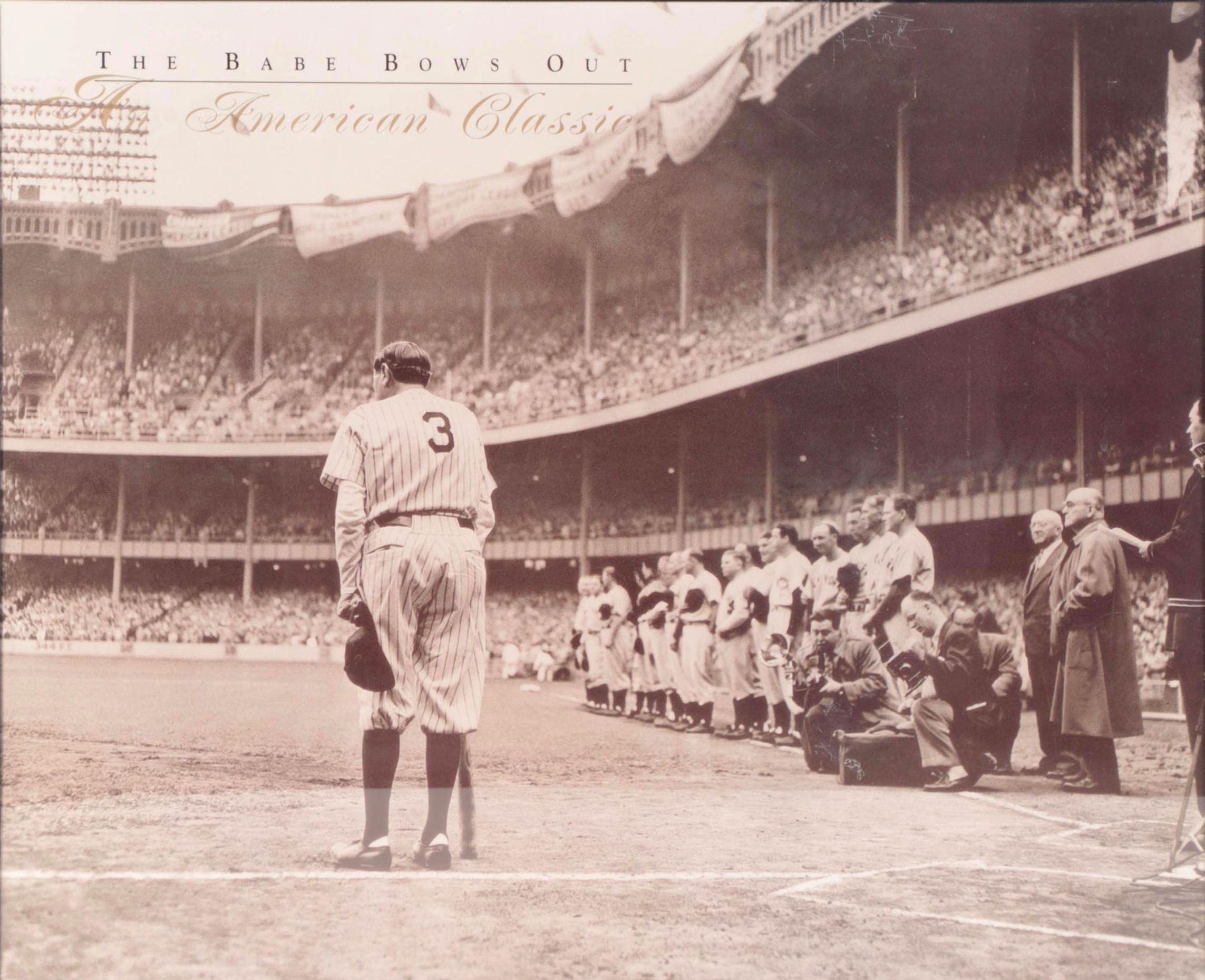 "The Babe Bows Out An American Classic" Babe Ruth Framed Baseball Print