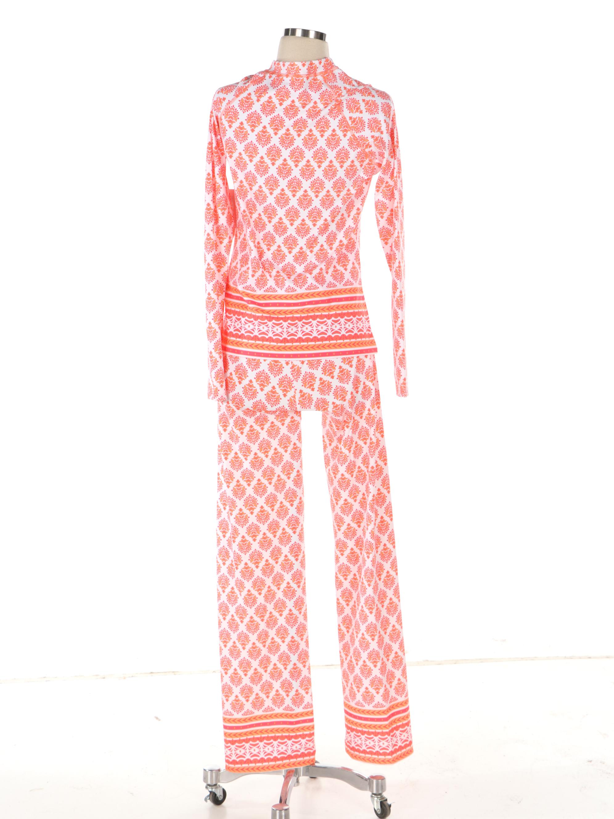 Cabana Life Sun Protection Long Sleeve Top and Pants, New with Tag