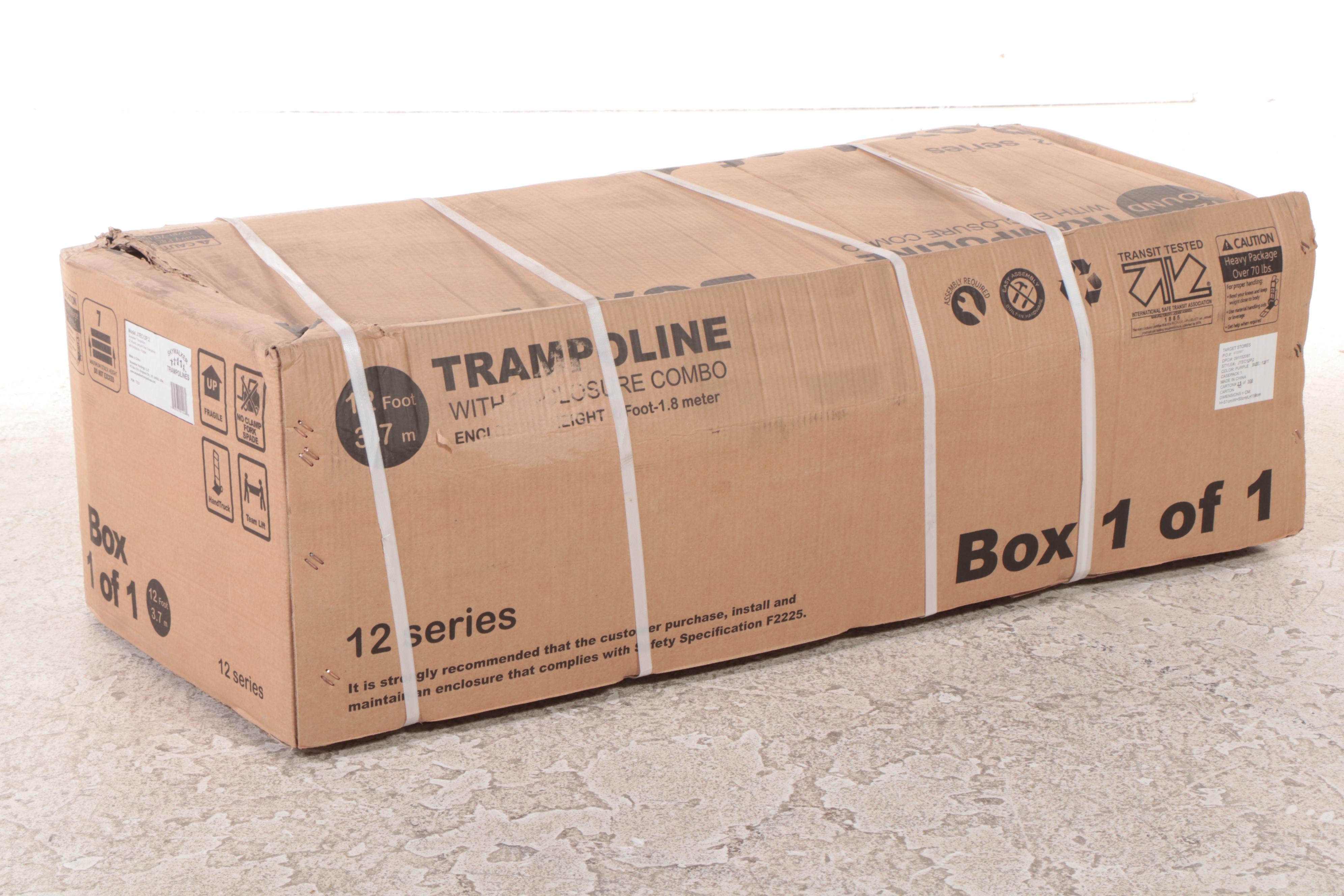 Skywalker Trampolines 12' Round Jump-N-Toss Trampoline with Enclosure in Purple