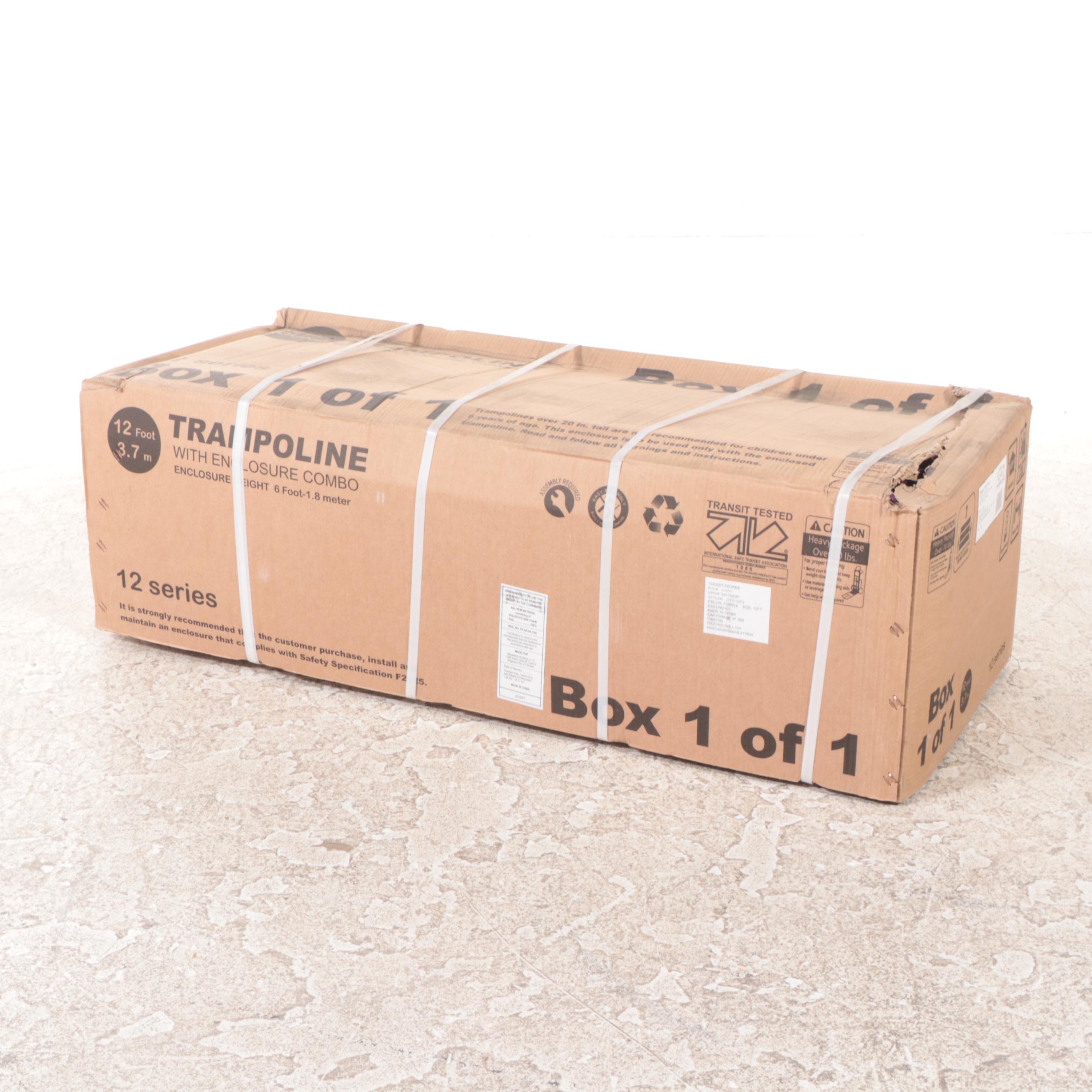 Skywalker Trampolines 12' Round Jump-N-Toss Trampoline with Enclosure in Purple