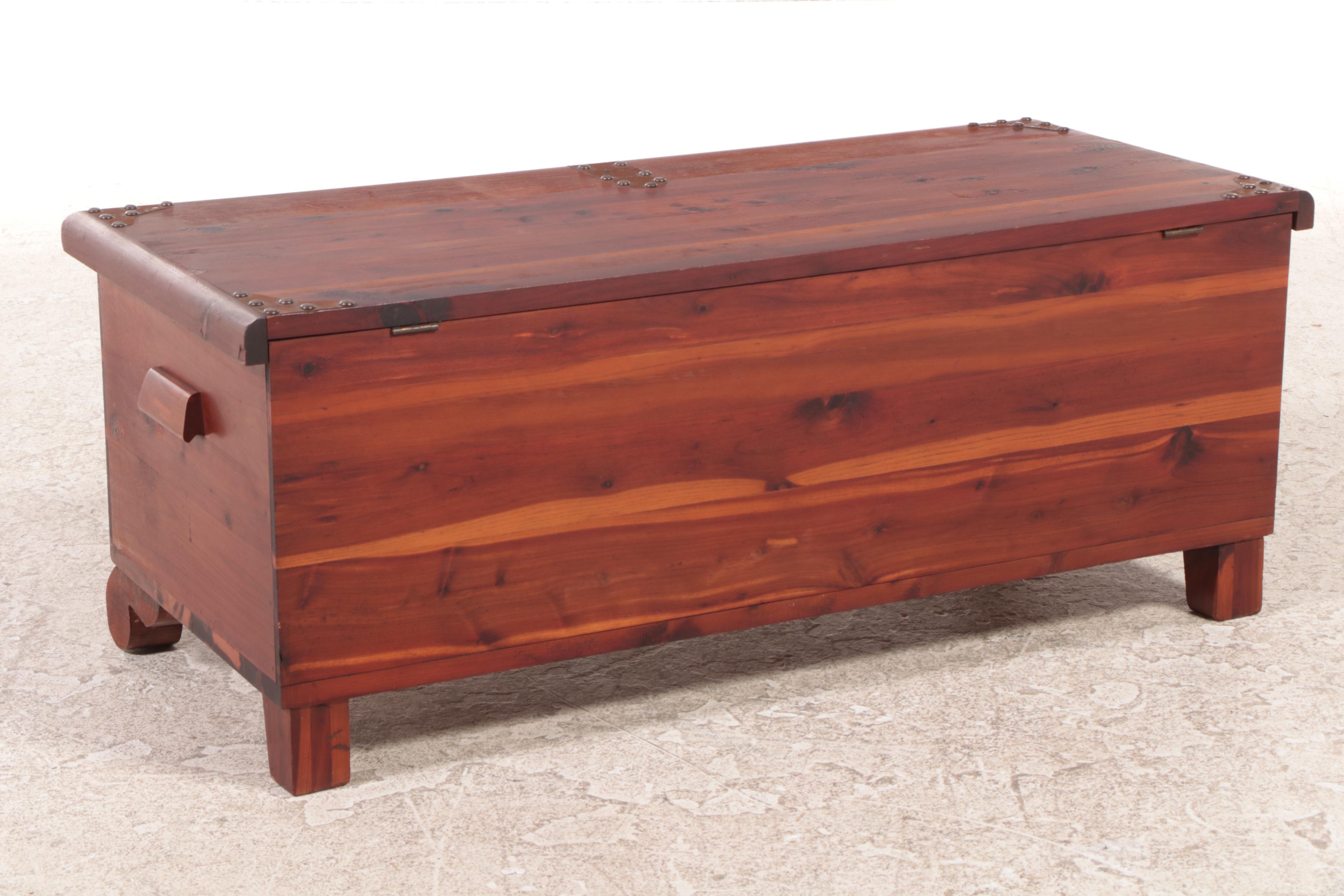 Copper-Mounted Cedar Blanket Chest, Early 20th Century