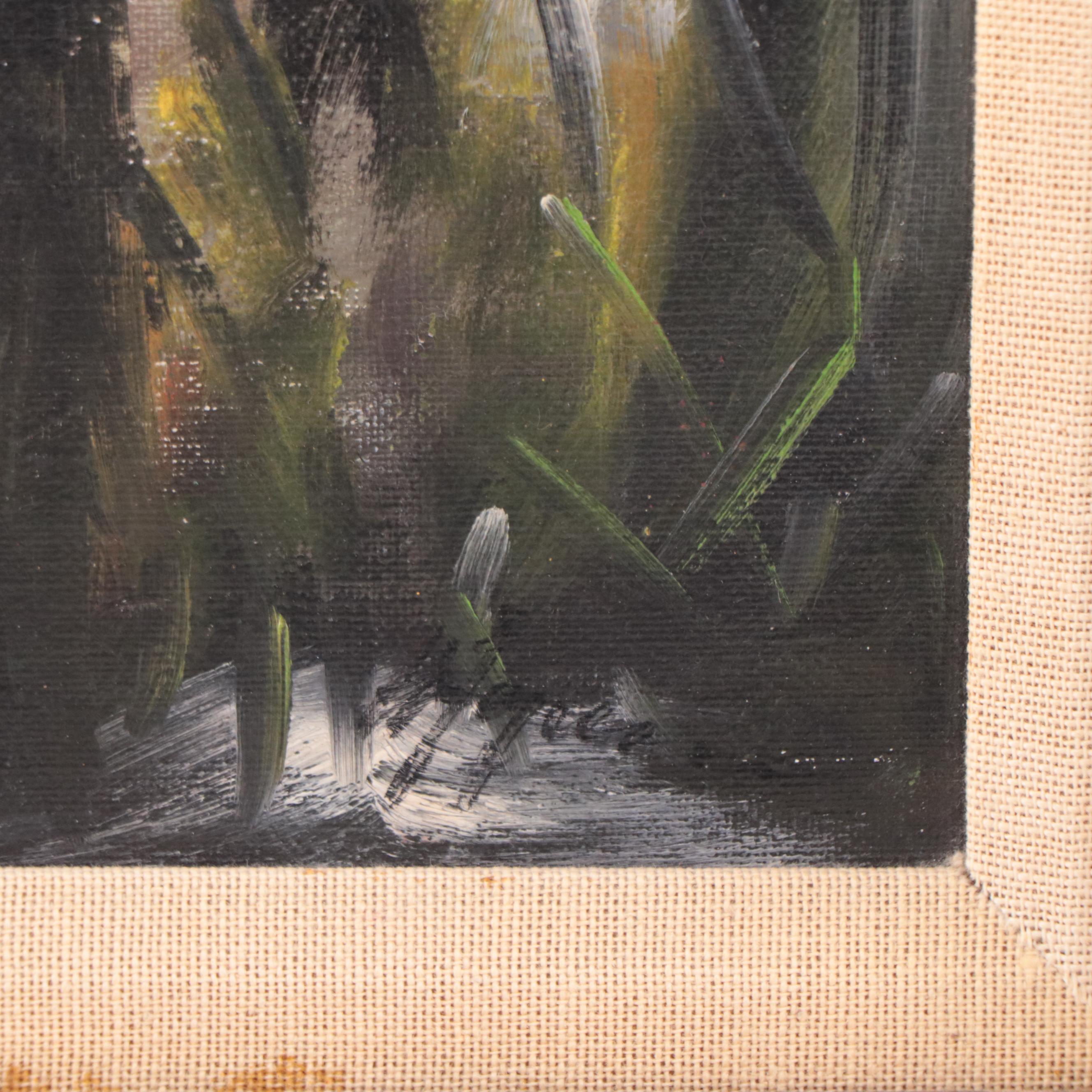 Winter Landscape Oil Painting, Mid-20th Century