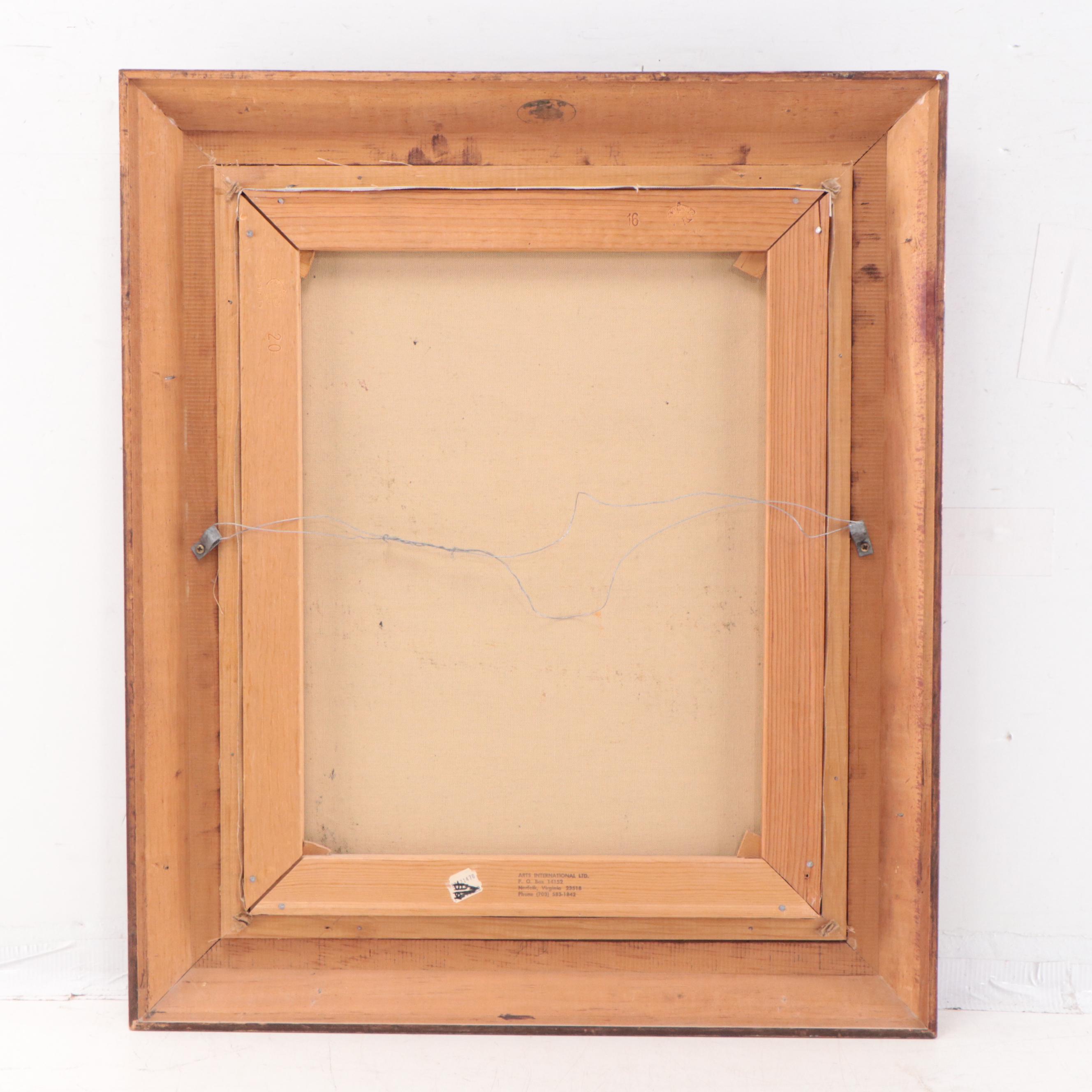 Winter Landscape Oil Painting, Mid-20th Century