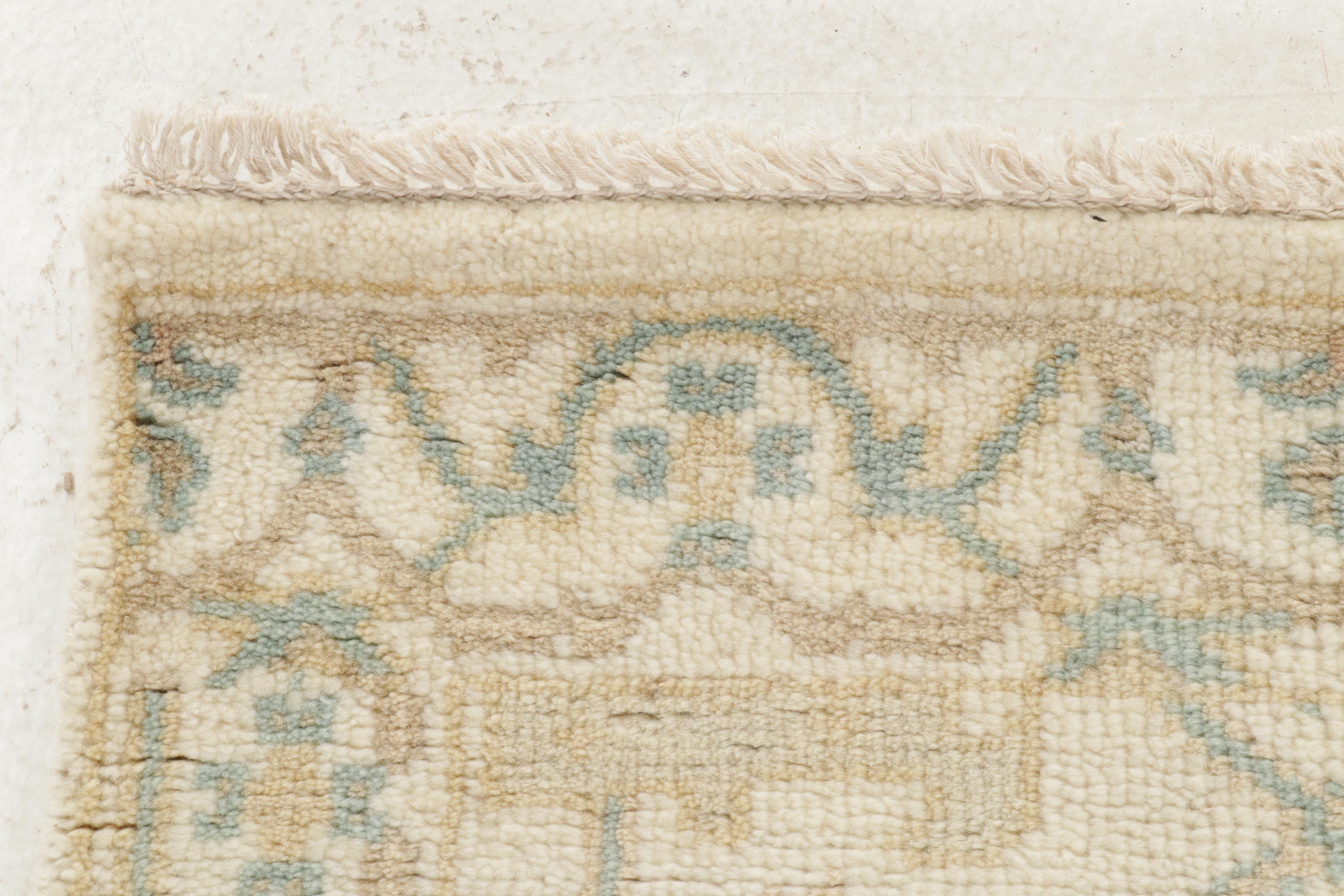 2'6 x 7'11 Hand-Knotted Turkish Oushak Carpet Runner