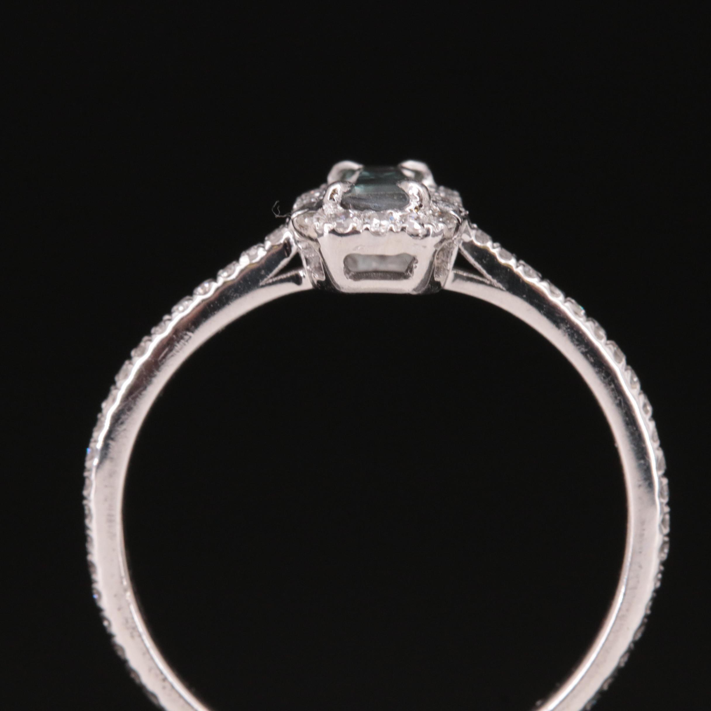 Platinum Alexandrite and Diamond Ring with GIA Report