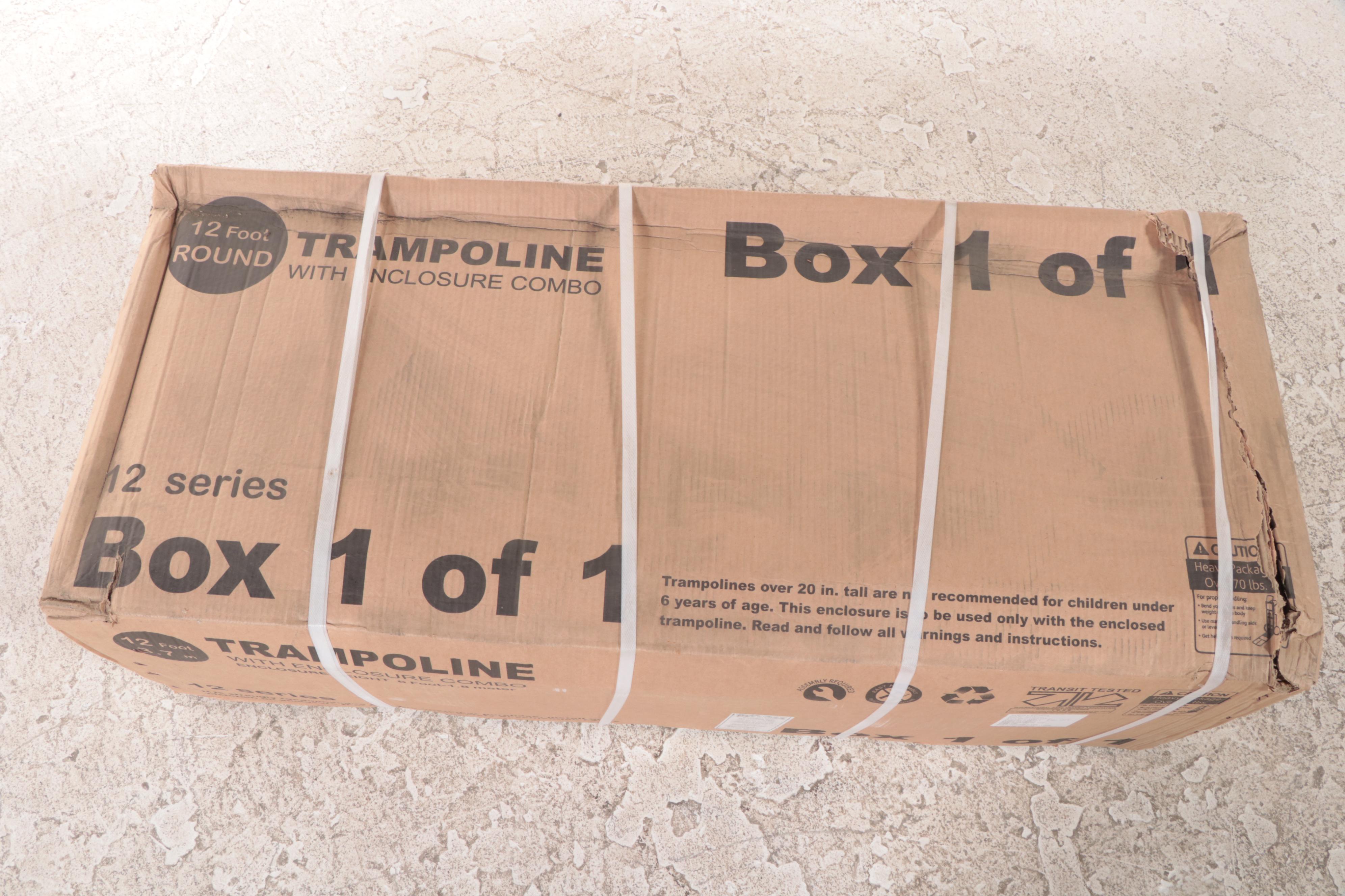 Skywalker Trampolines 12' Round Jump-N-Toss Trampoline with Enclosure in Purple