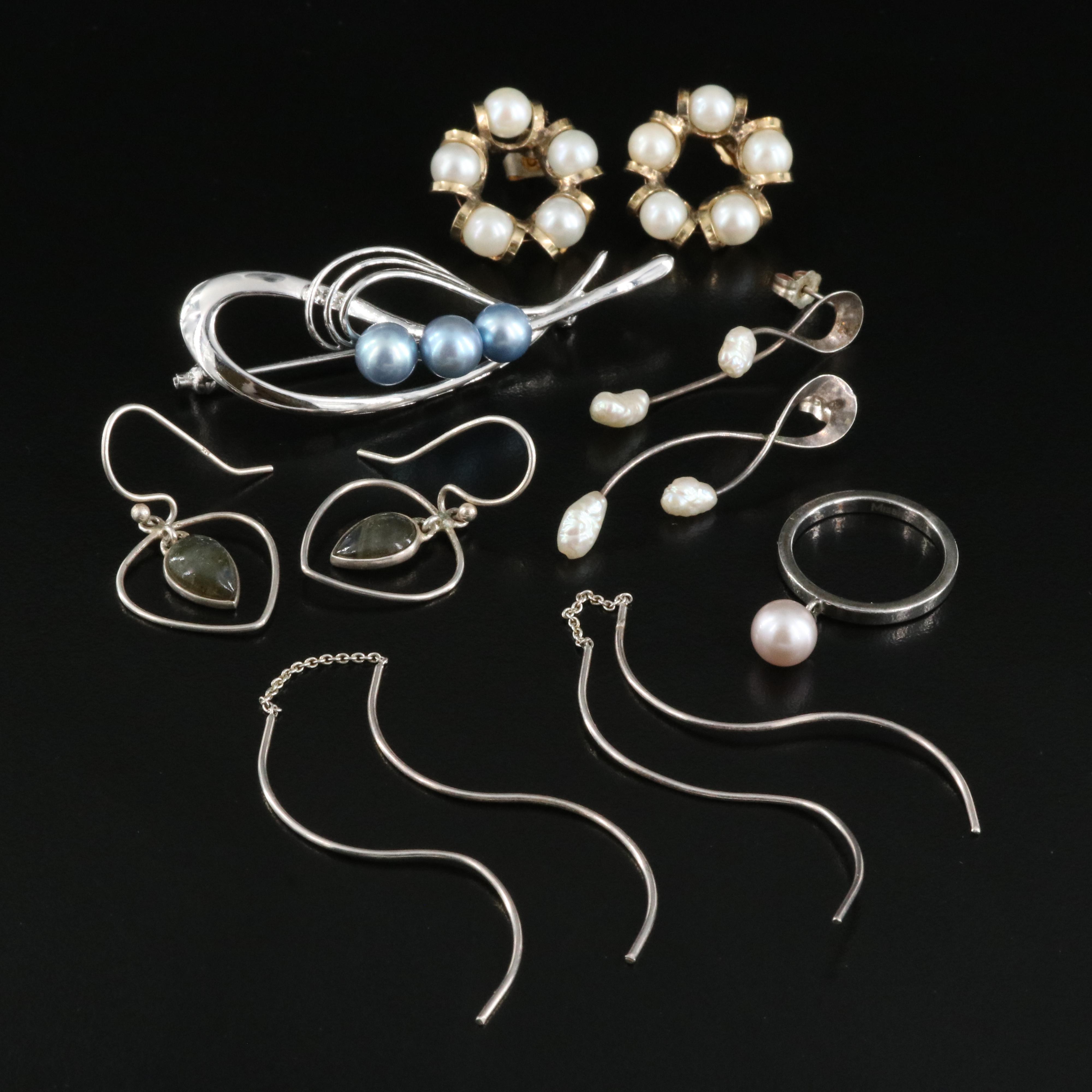 Jewelry Selection Featuring Sterling, 800 Silver, Labradorite and Pearl