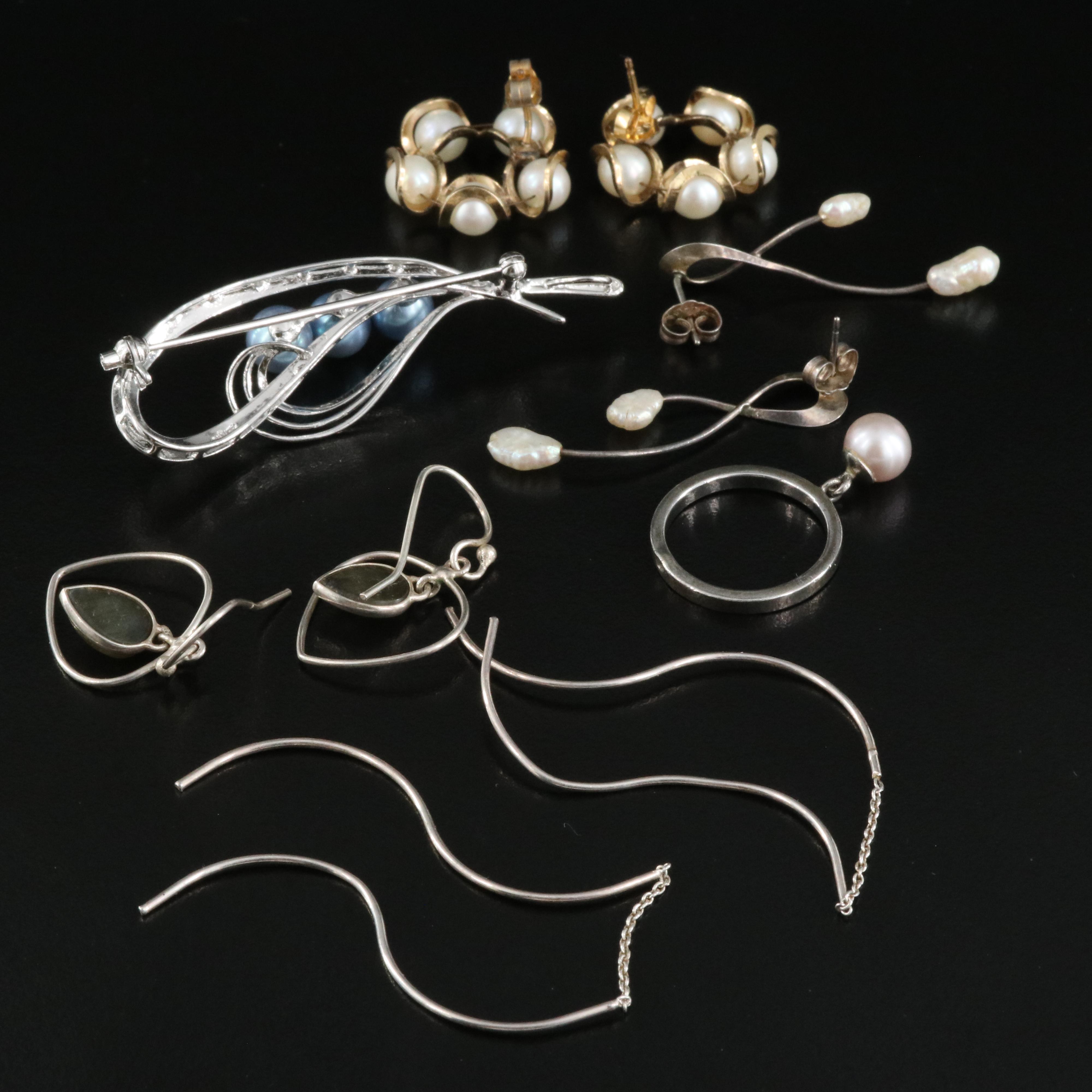 Jewelry Selection Featuring Sterling, 800 Silver, Labradorite and Pearl