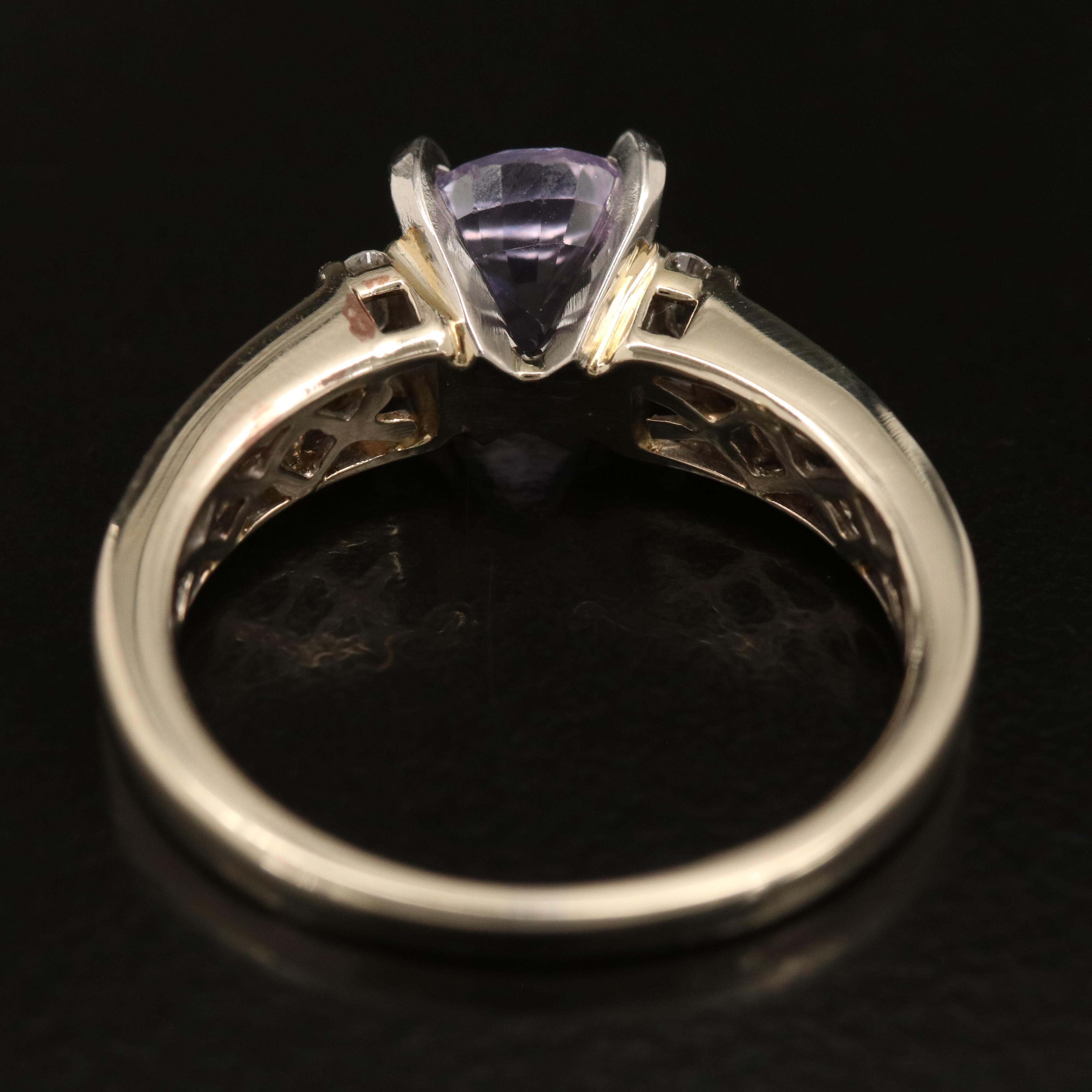 14K 2.07 CT Sapphire and Diamond Ring