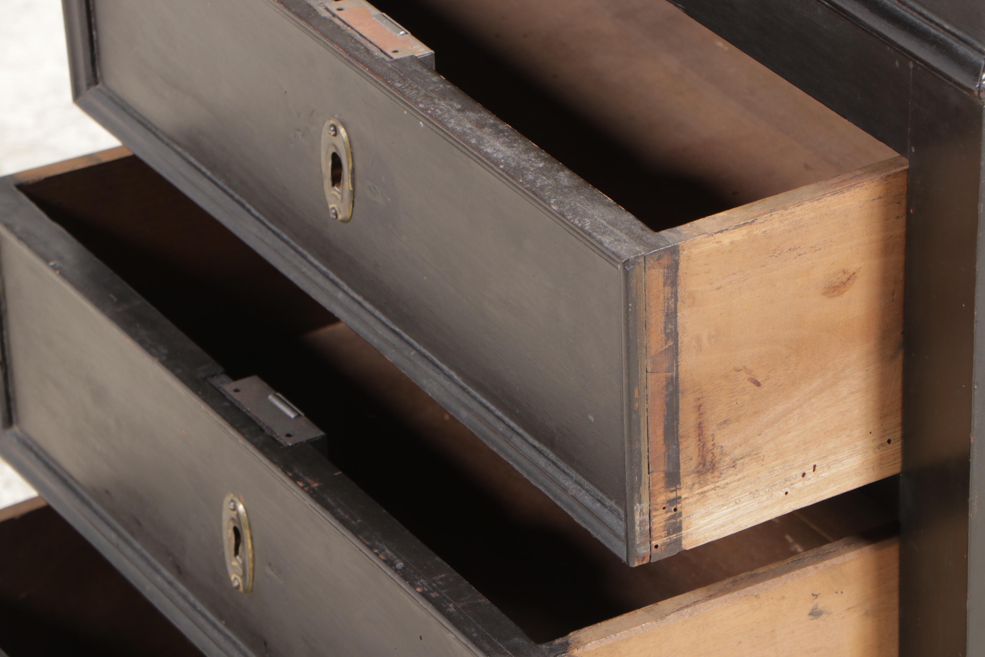 French Ebonized Lift-Top Side Cabinet, Late 19th/Early 20th Century and Adapted