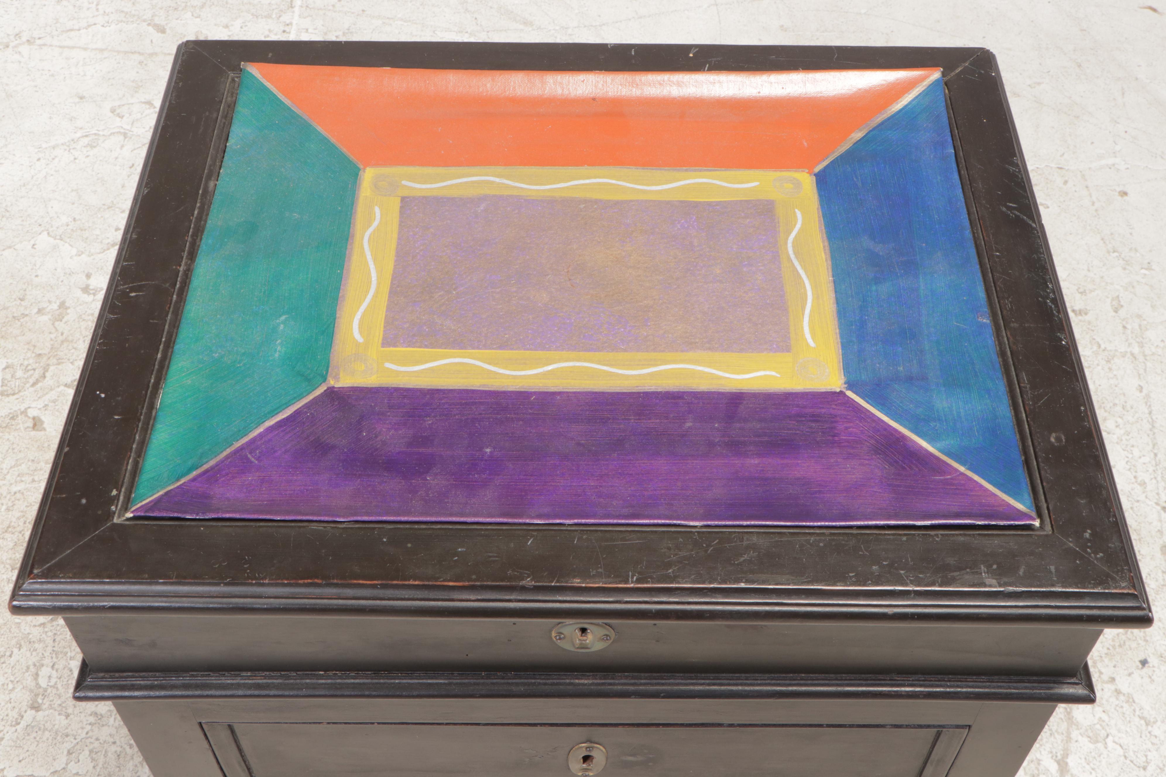 French Ebonized Lift-Top Side Cabinet, Late 19th/Early 20th Century and Adapted