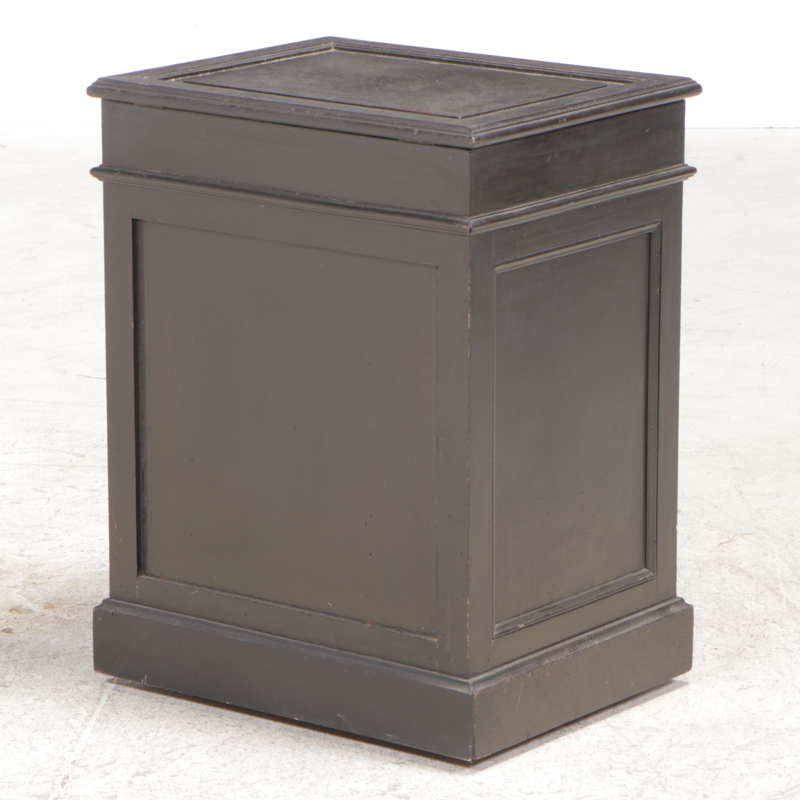 French Ebonized Lift-Top Side Cabinet, Late 19th/Early 20th Century and Adapted