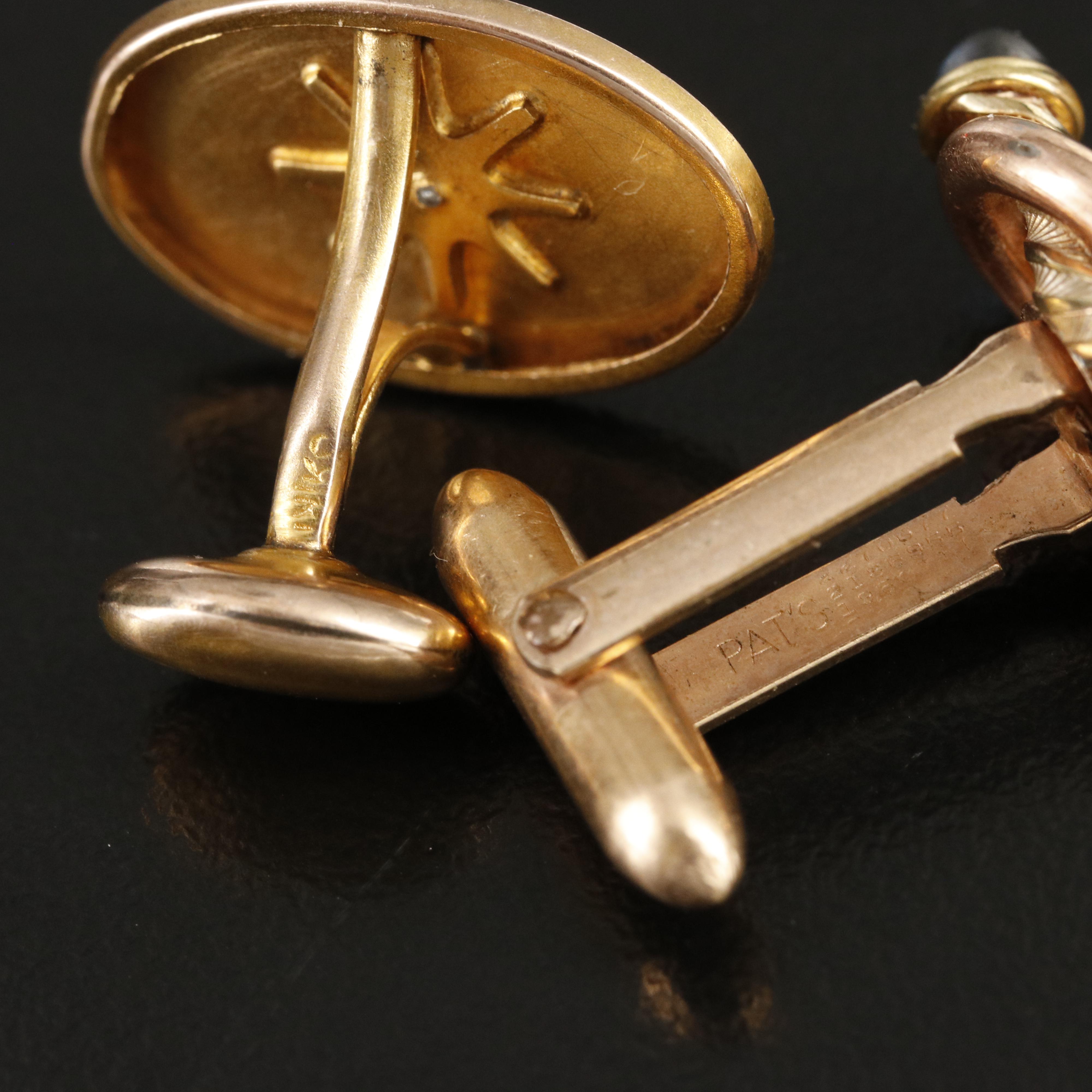 Early 1900s Cufflinks and Stick Pins Including Star, Diamond and Glass