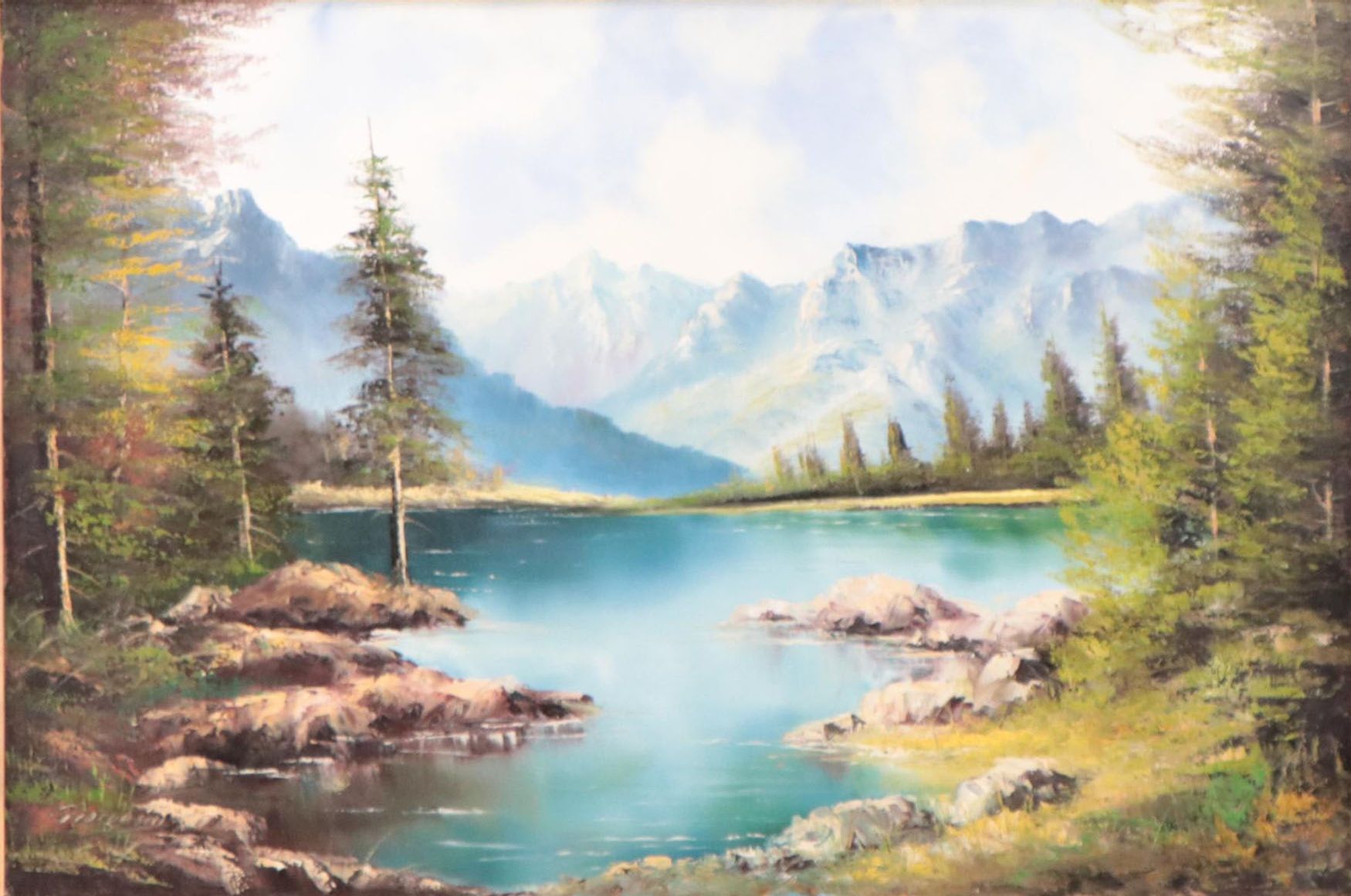 Georgean Forest Landscape Oil Painting, Late 20th Century