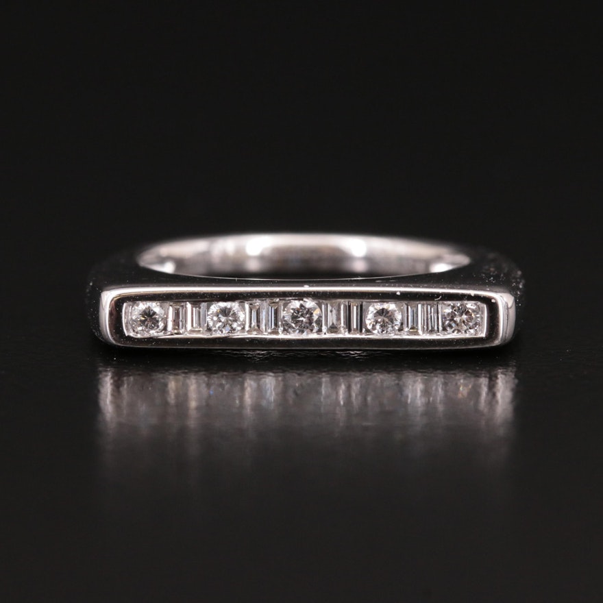 Sterling Diamond Bar Ring