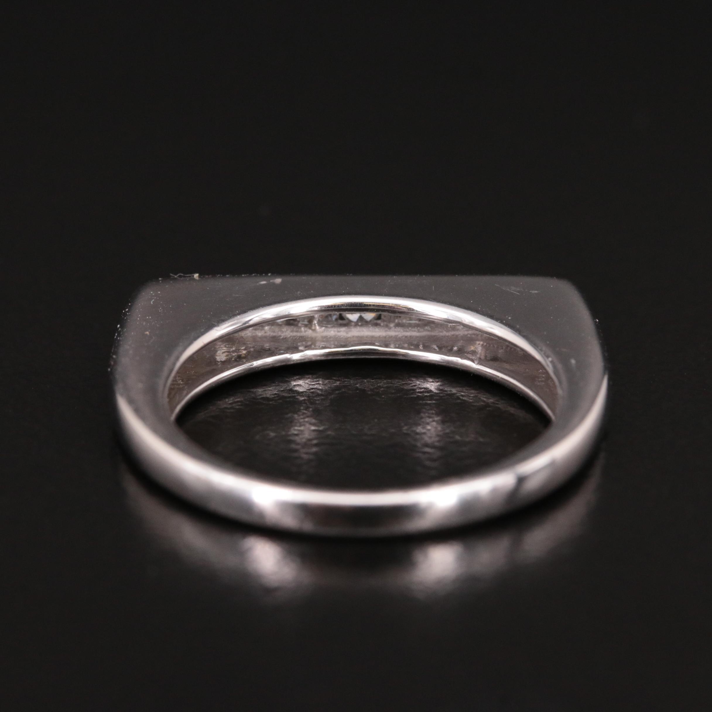 Sterling Diamond Bar Ring