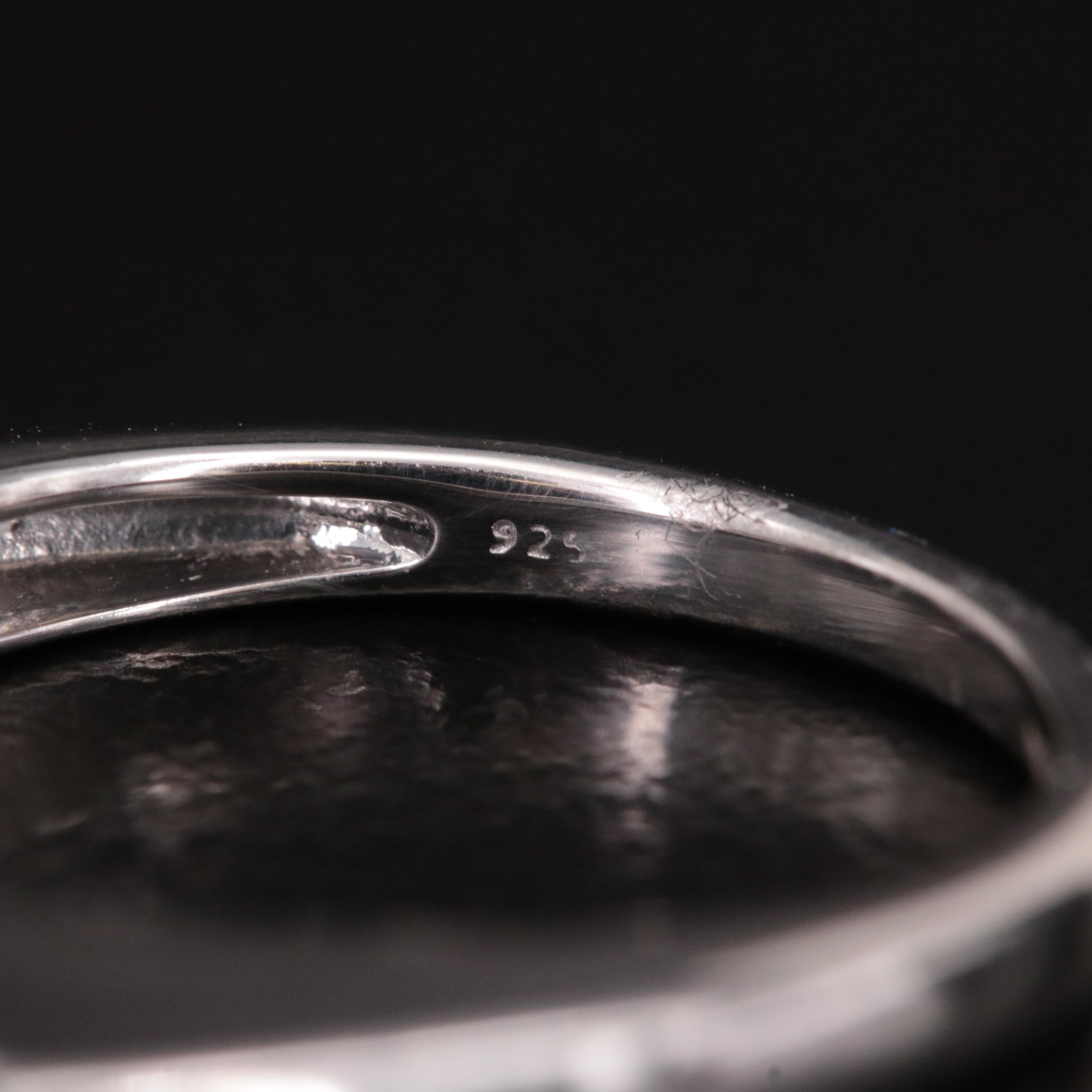 Sterling Diamond Bar Ring