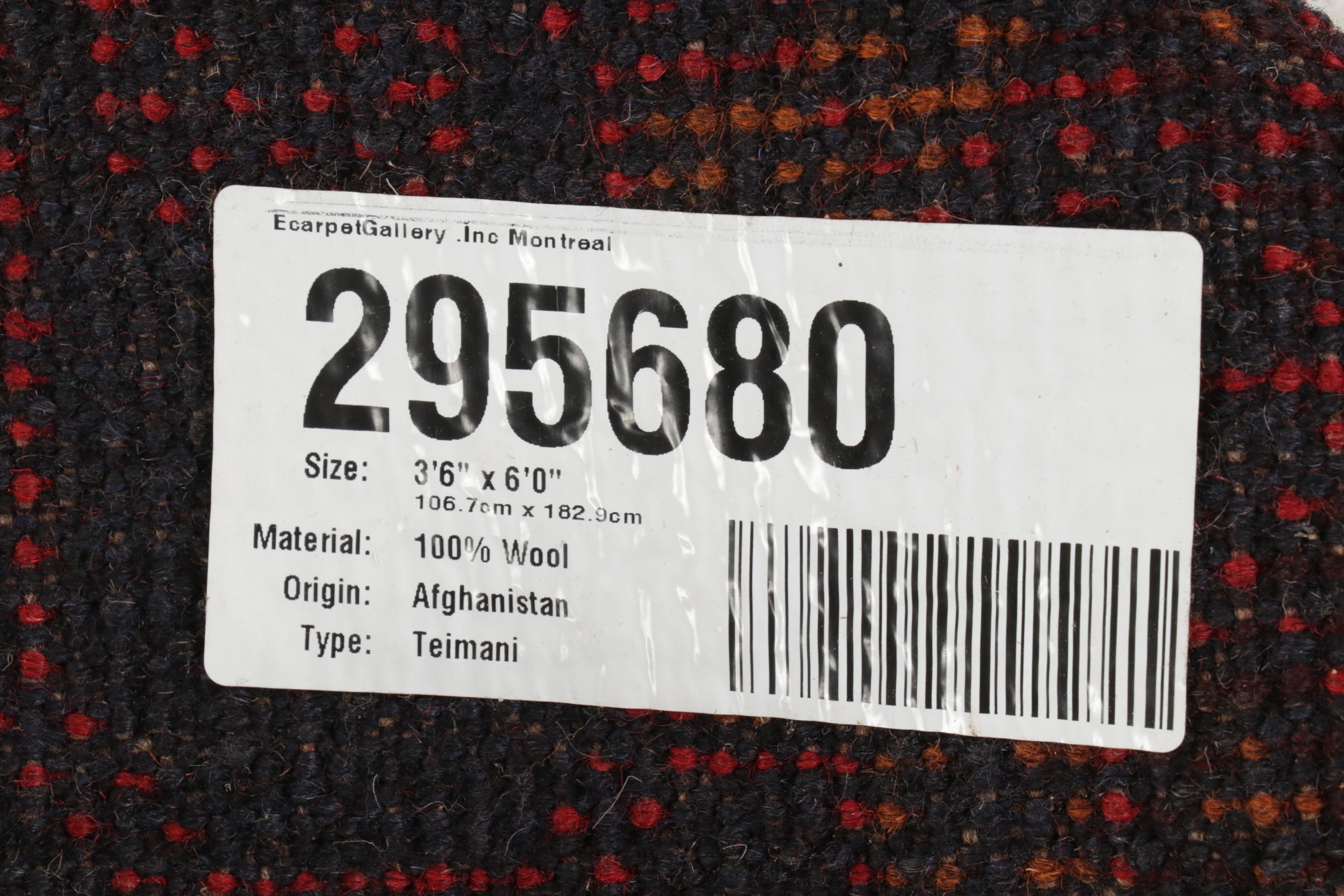 3'6 x 6'2 Hand-Knotted Afghn Taimani Area Rug