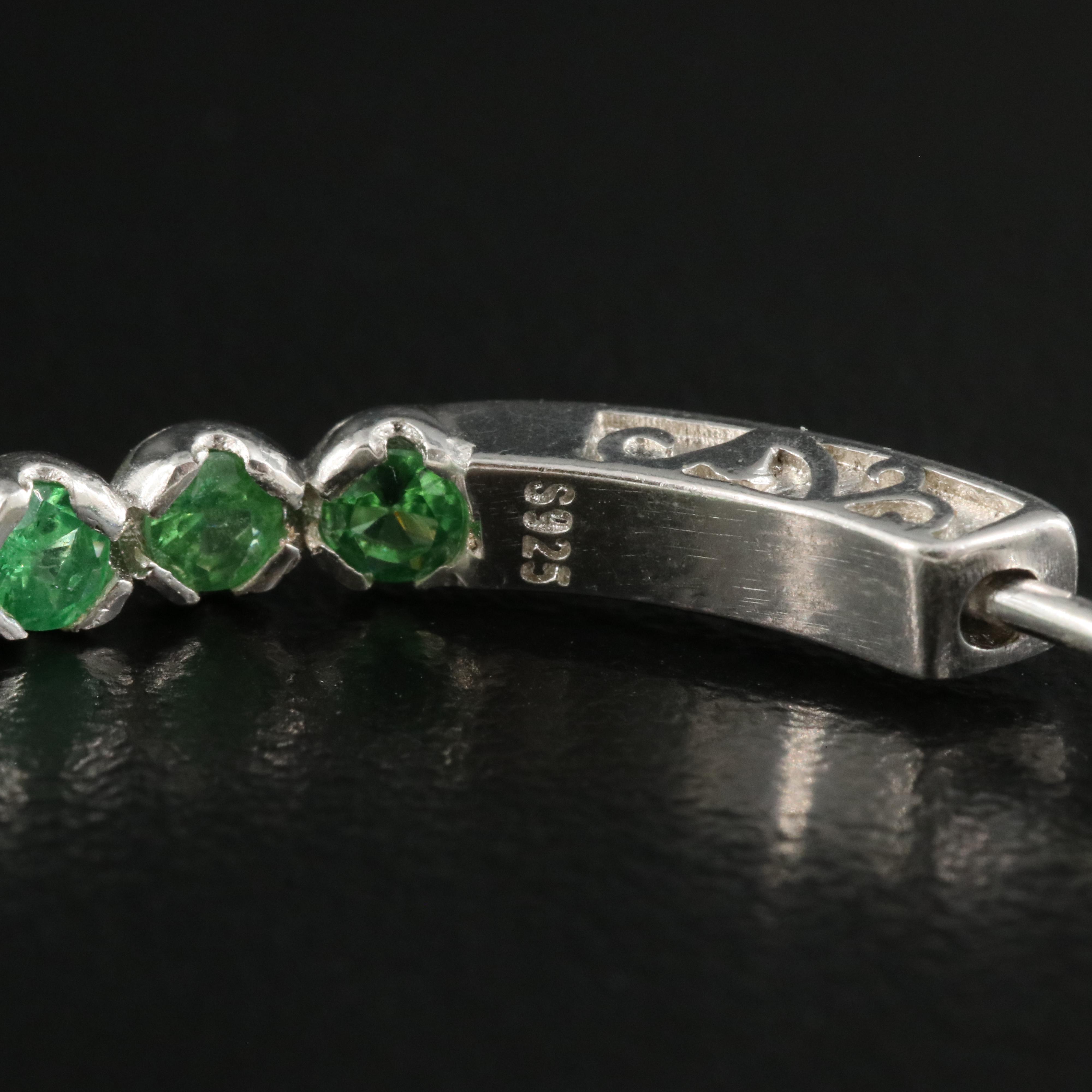 Sterling Emerald and Tsavorite Inside-Out Hoop Earrings