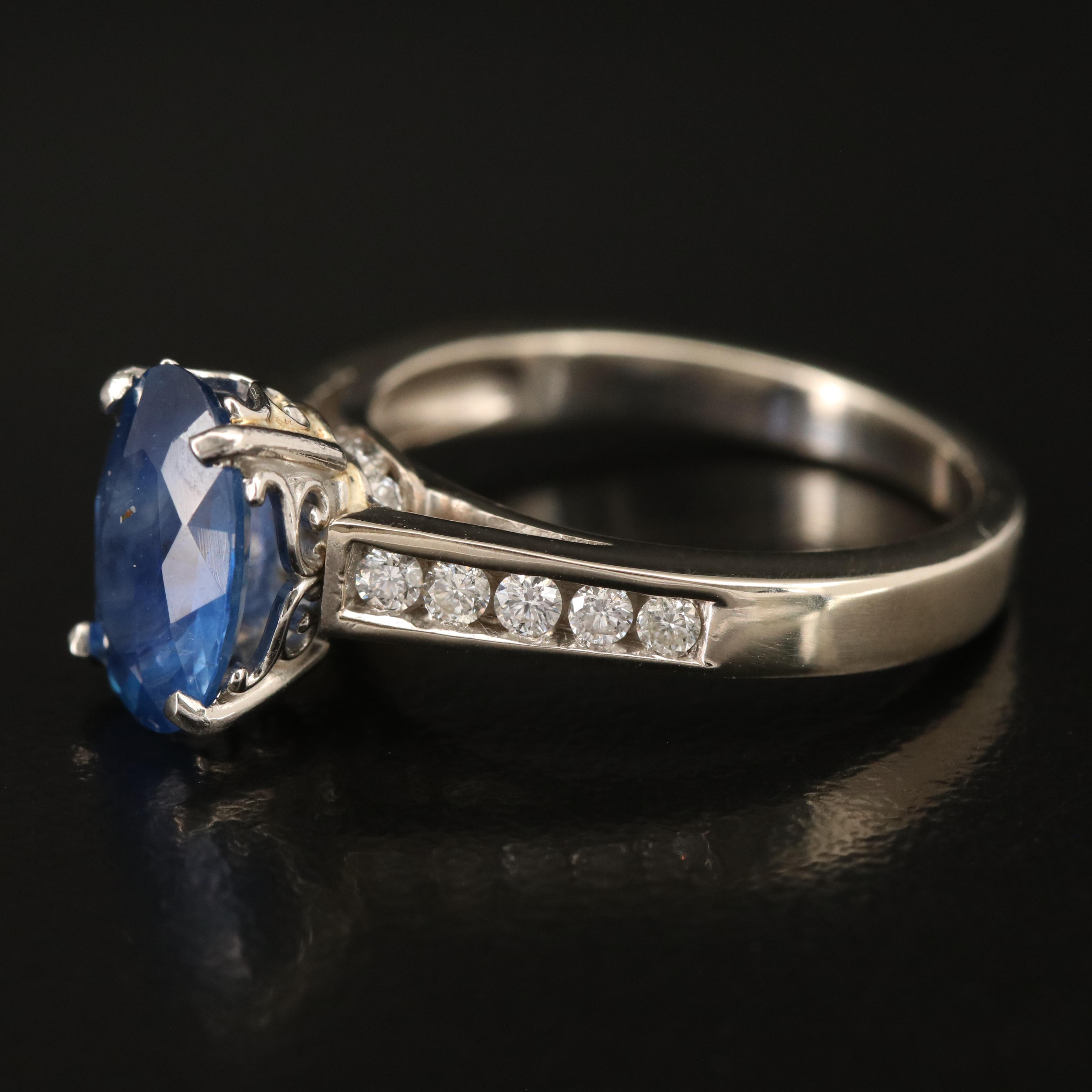 14K 2.08 CT Sapphire and Diamond Ring