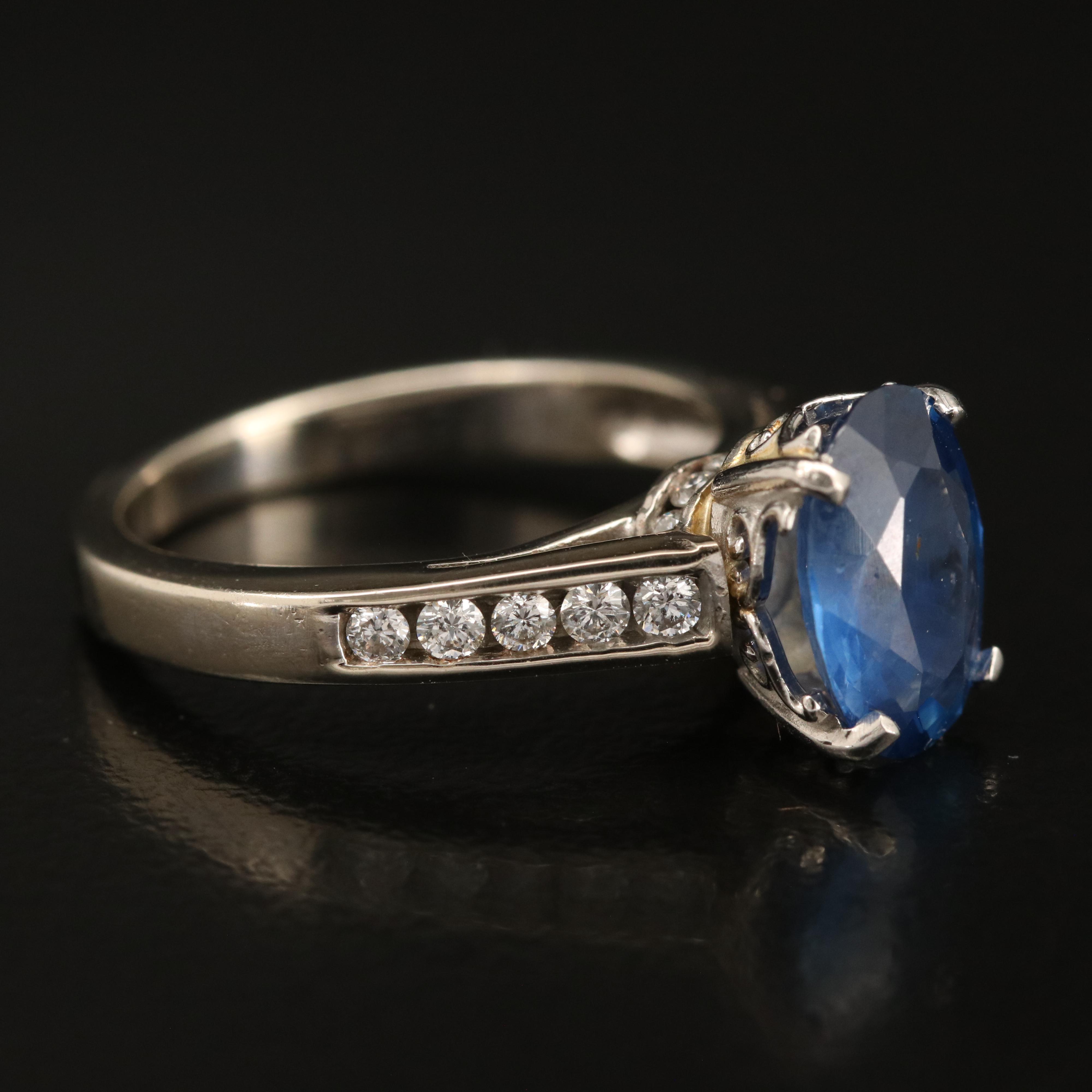 14K 2.08 CT Sapphire and Diamond Ring