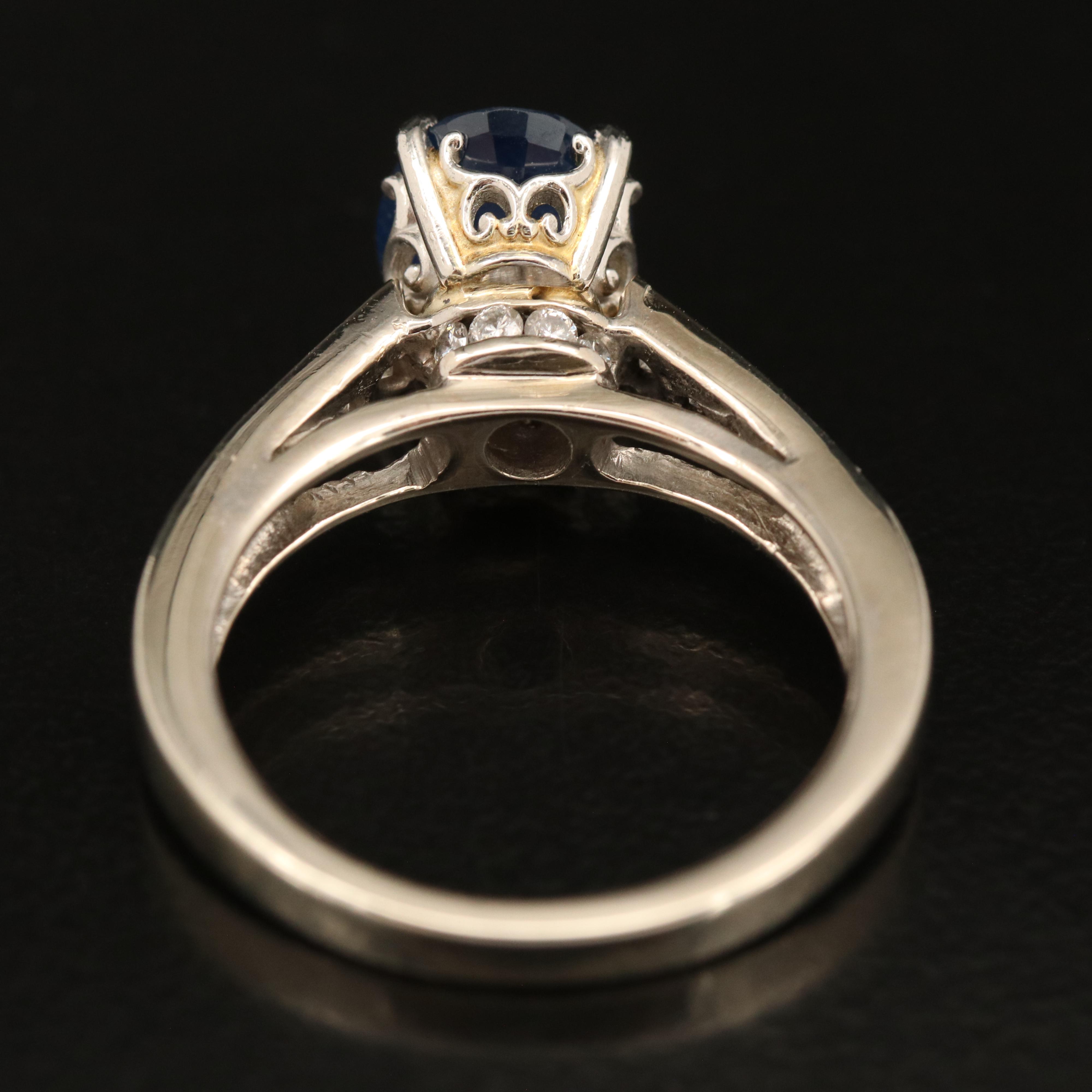 14K 2.08 CT Sapphire and Diamond Ring