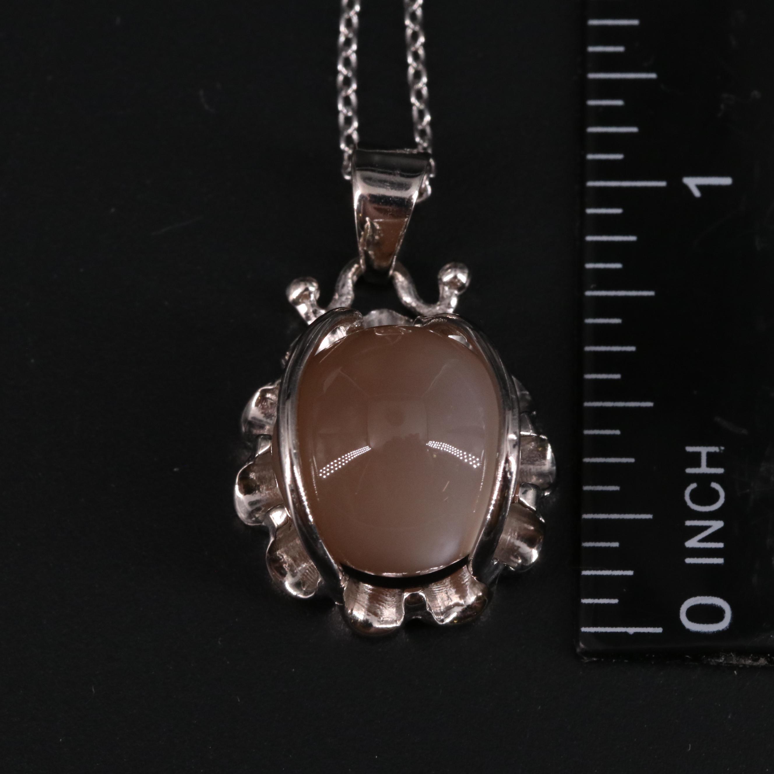 Sterling Moonstone Pendant Necklace