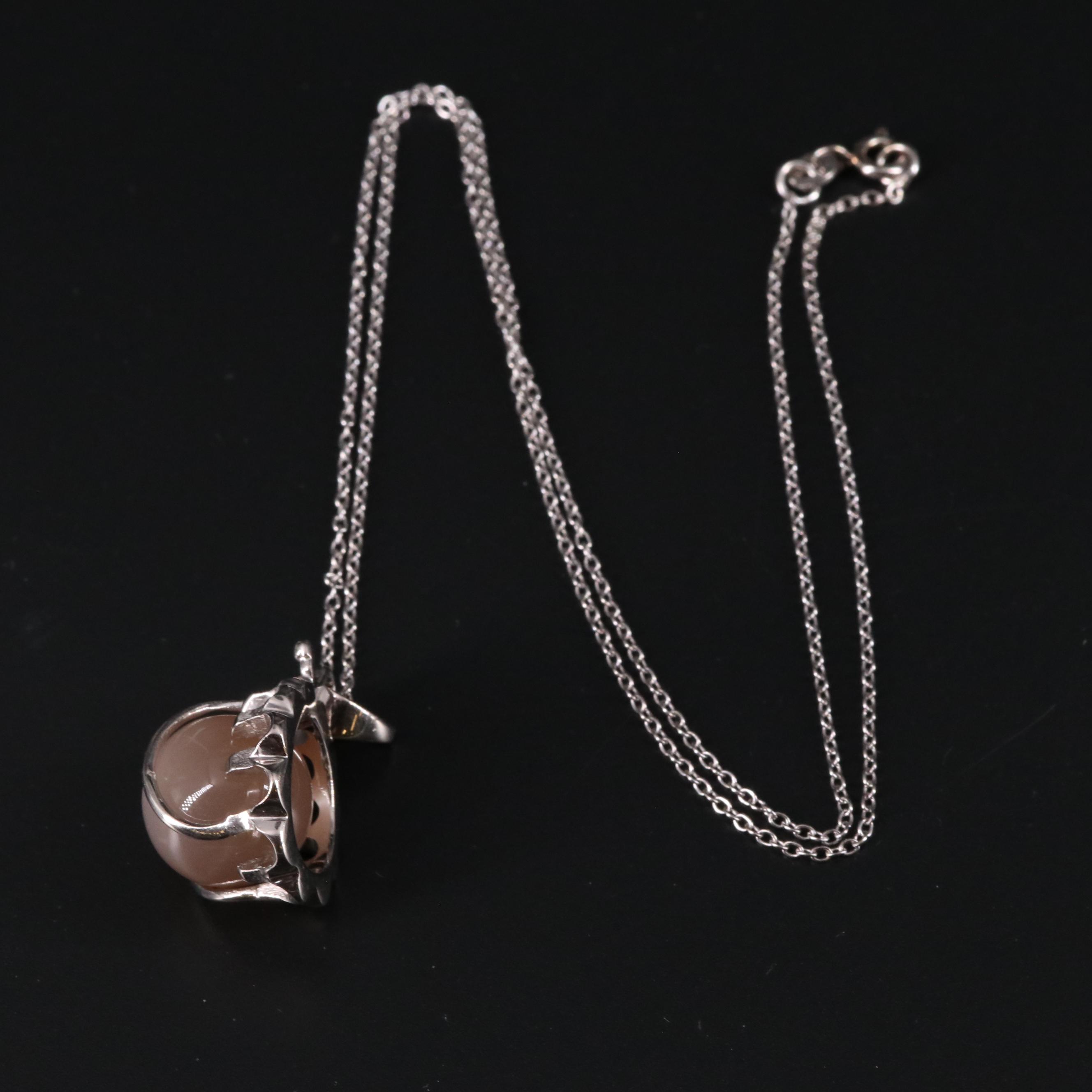 Sterling Moonstone Pendant Necklace