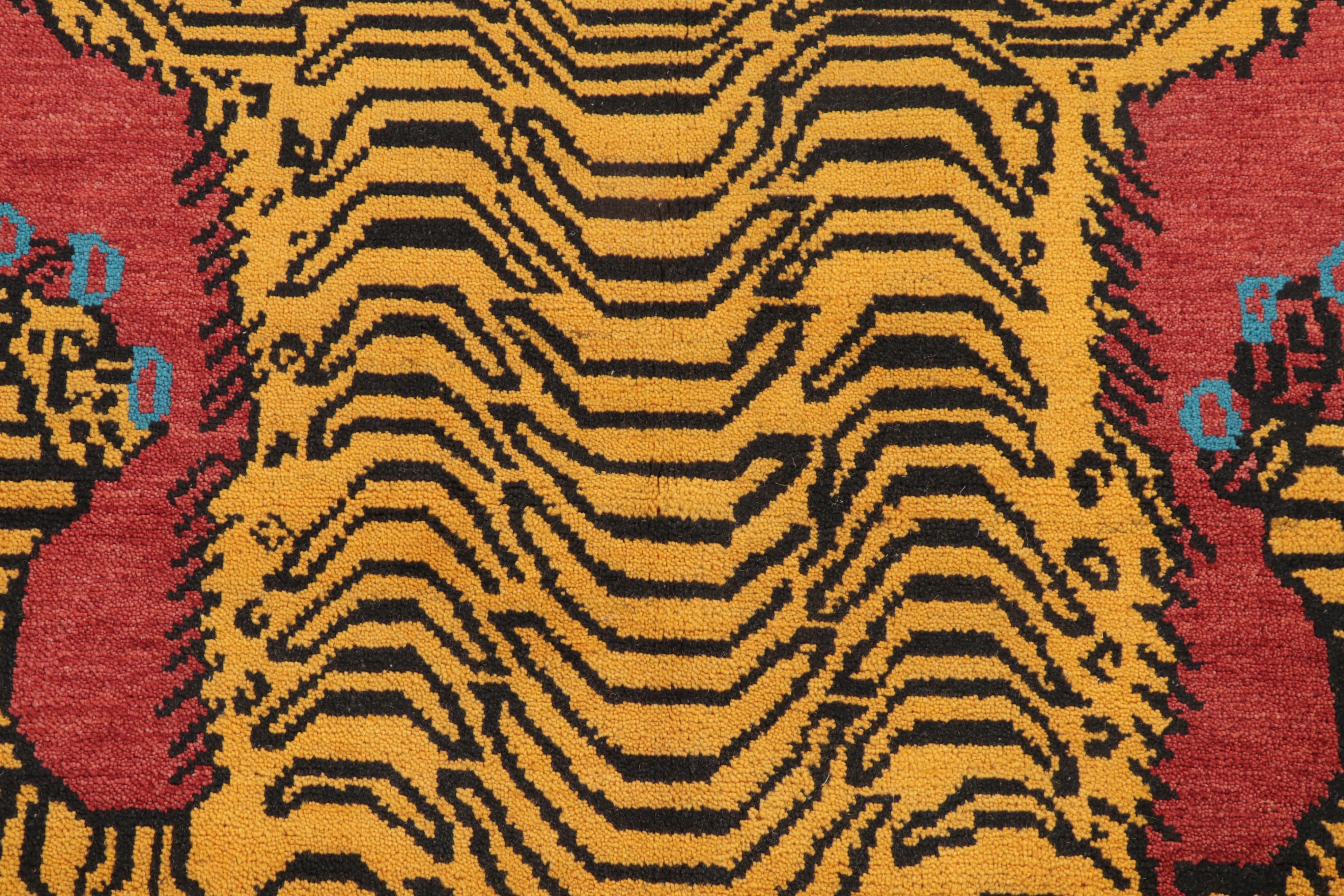 3'11 x 6' Hand-Knotted Tibetan Pictorial Tiger Area Rug