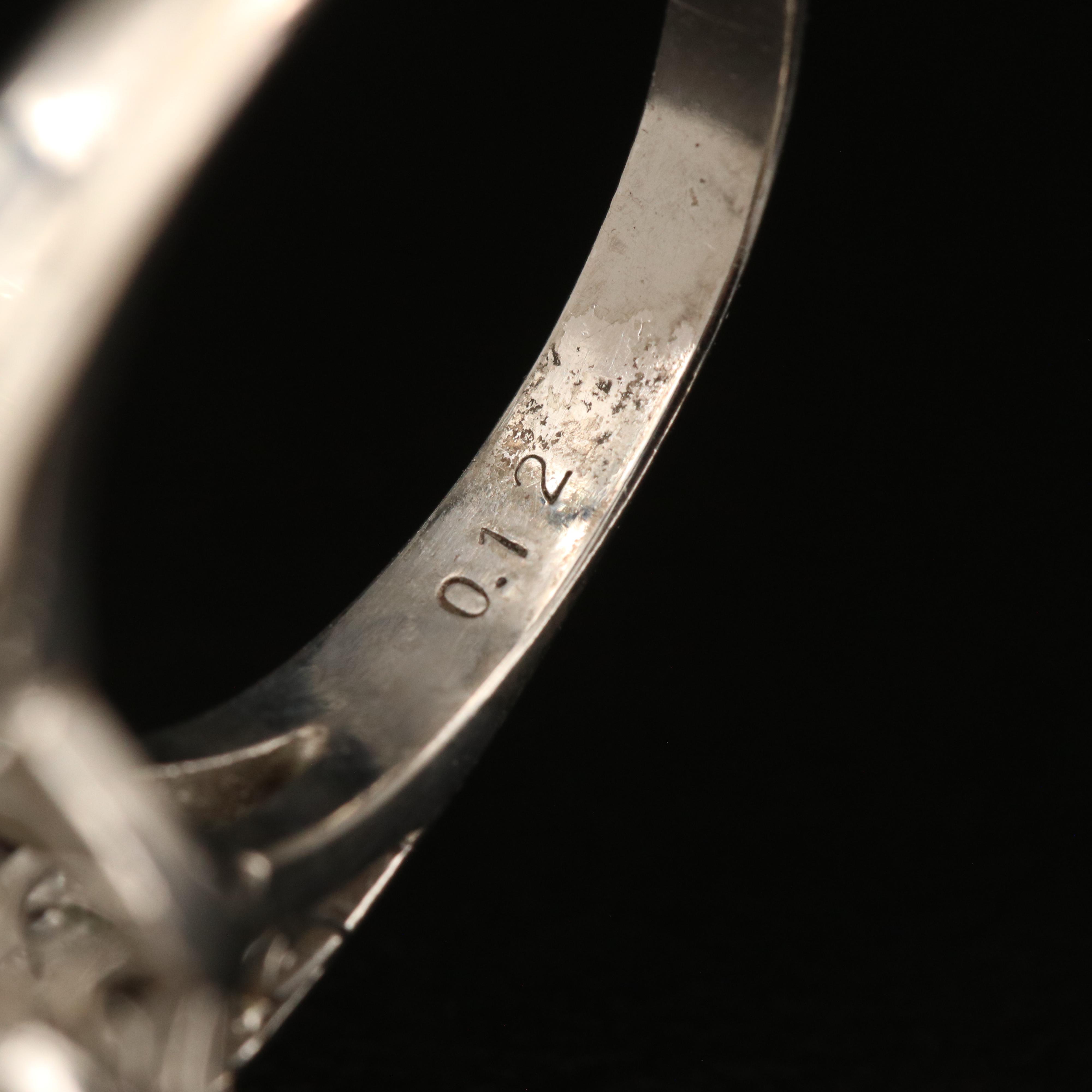 Platinum 12.30 mm Pearl and Diamond Ring