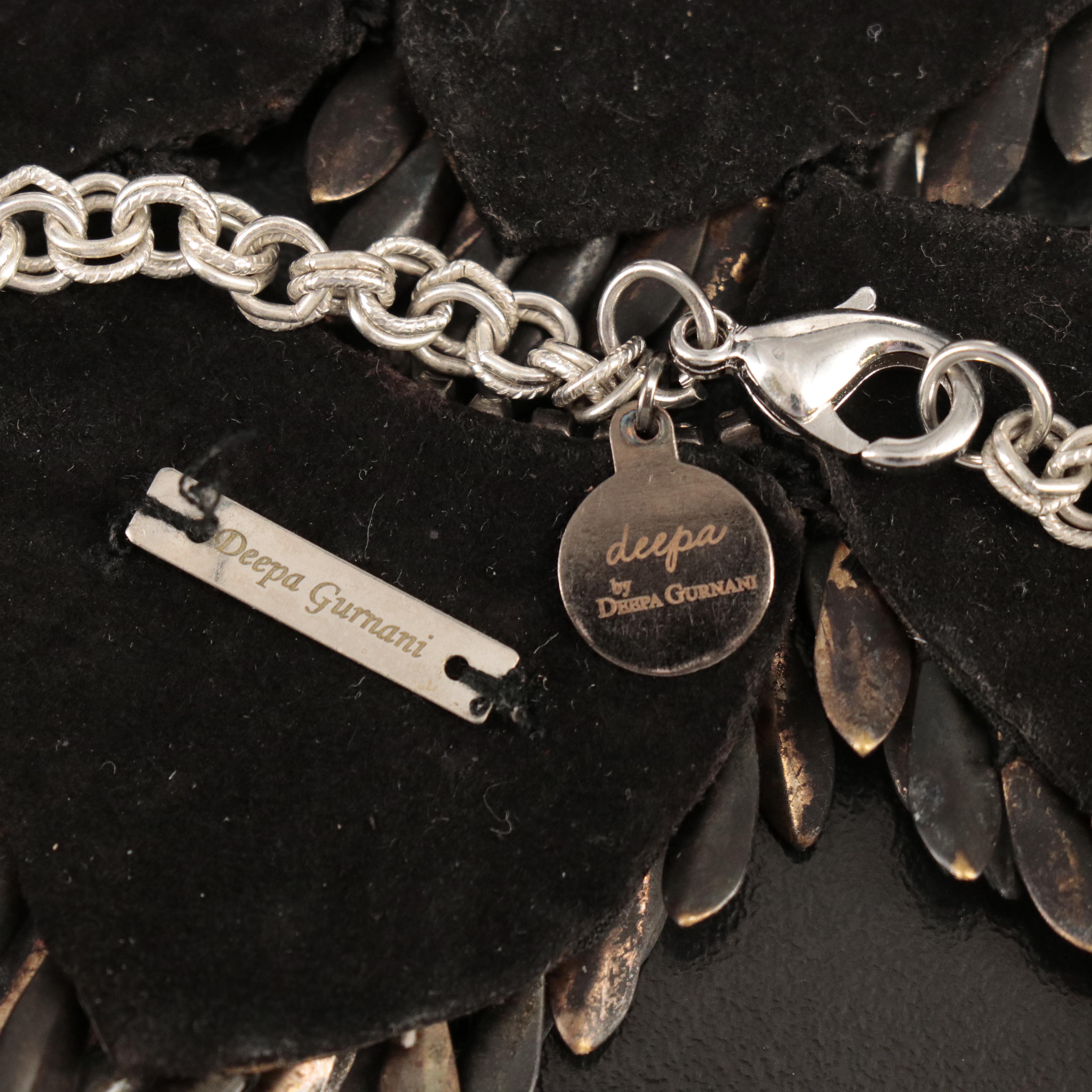 Necklace and Earring Grouping Including Deepa Gurnani Necklaces and Earrings