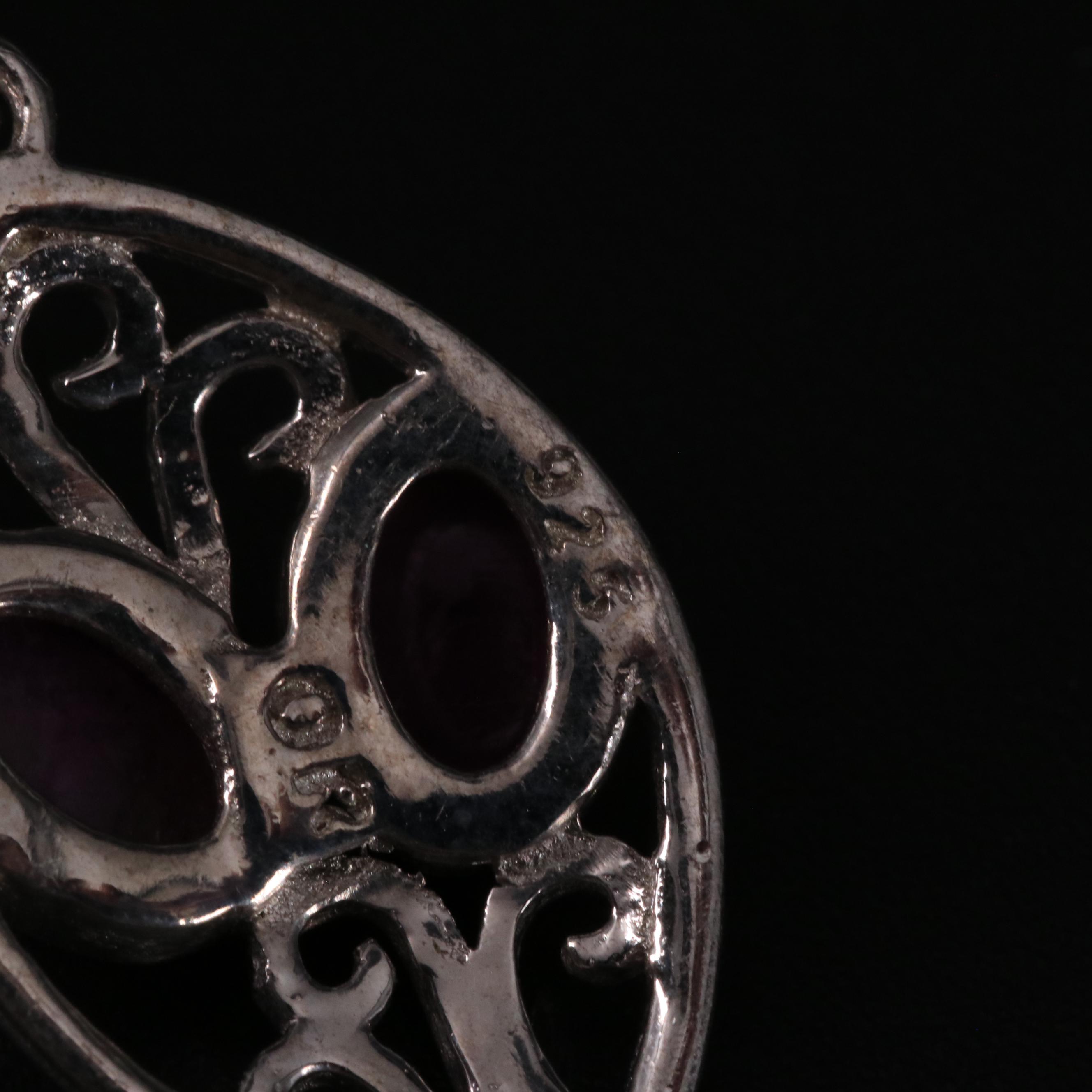 Sterling Ruby Dangle Earrings