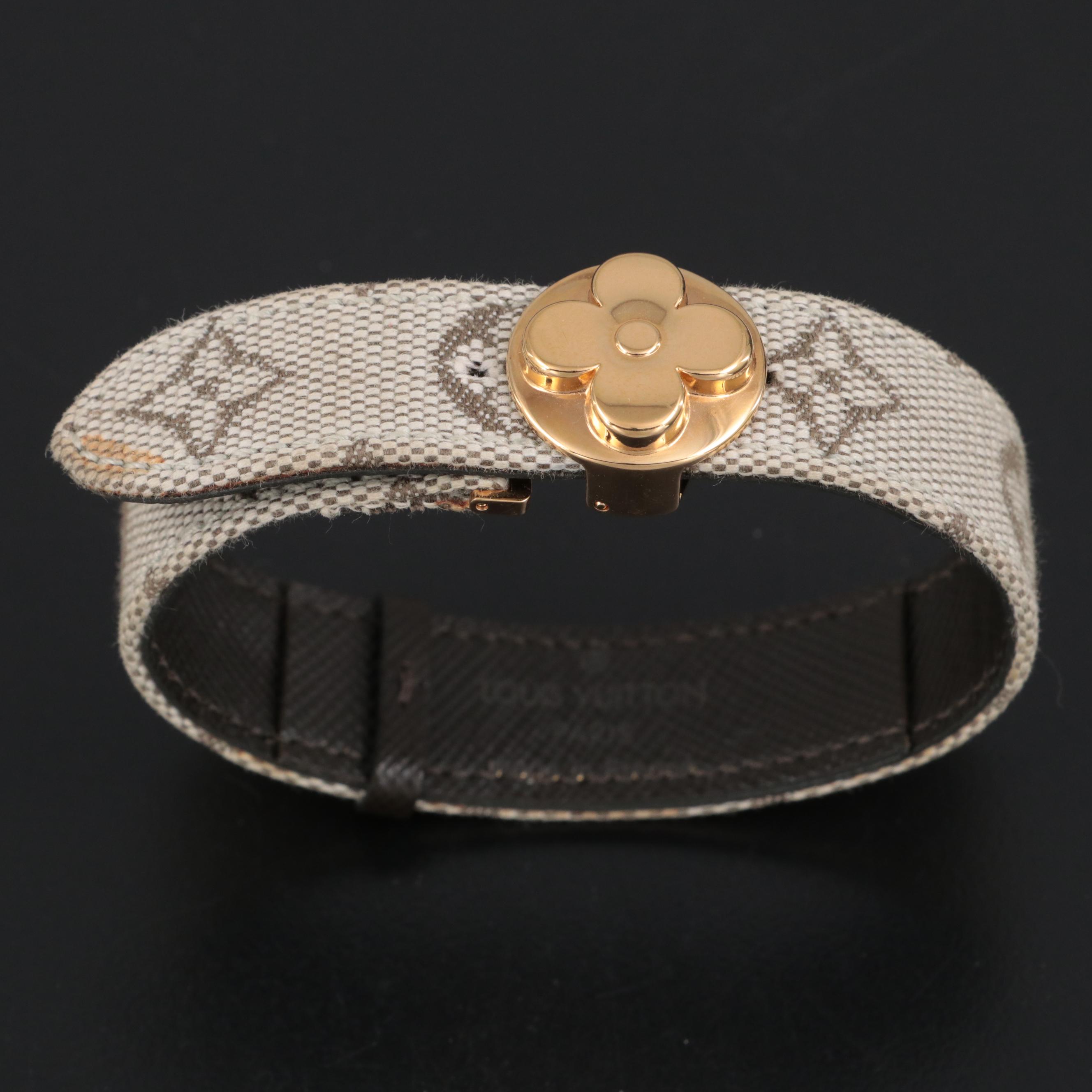 Louis Vuitton "Good Luck" Bracelet in Mini Lin Canvas