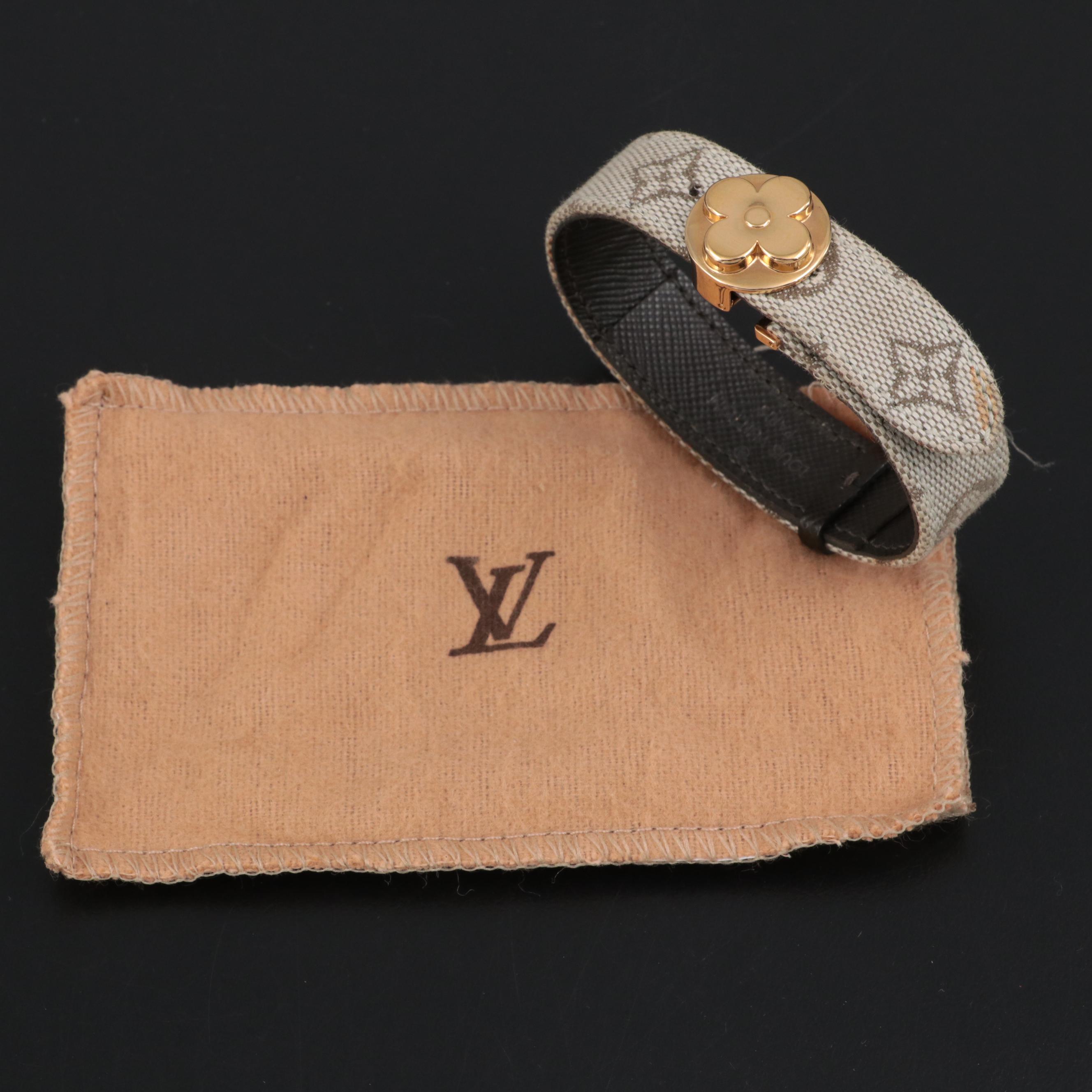 Louis Vuitton "Good Luck" Bracelet in Mini Lin Canvas