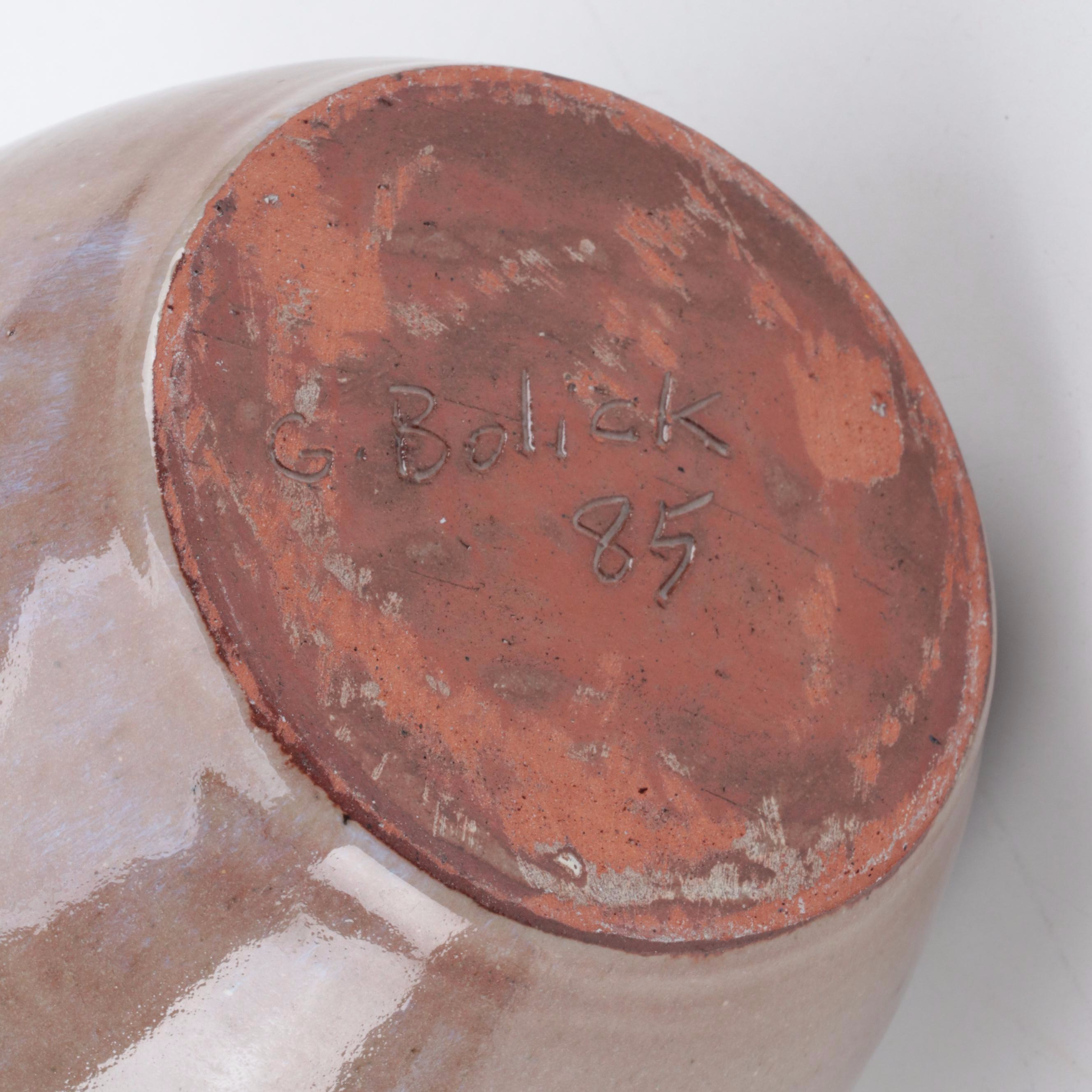 Bolick Pottery Pitcher and Other Art Pottery Charger