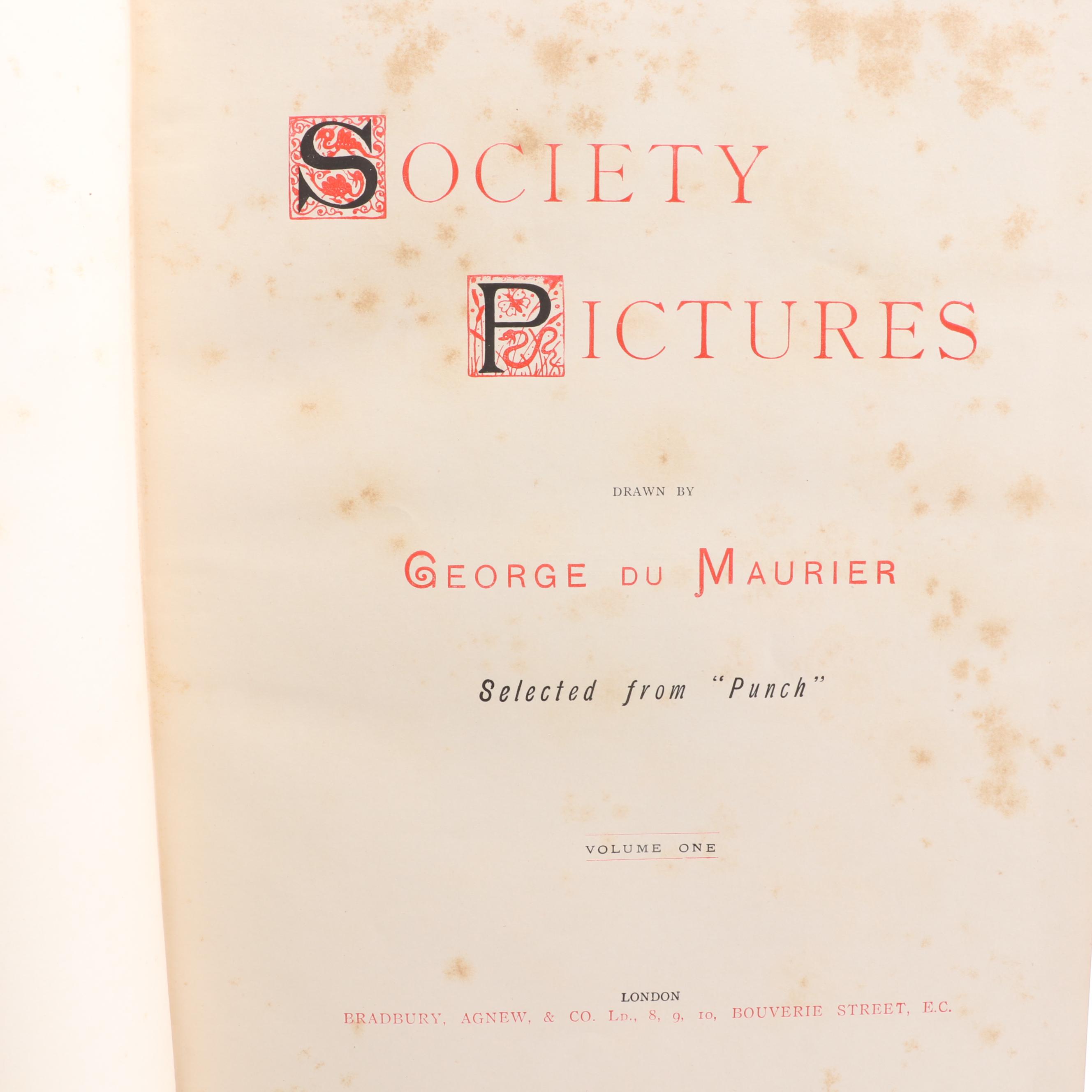 "Society Pictures" Two-Volume Set by George du Maurier, Late 19th Century
