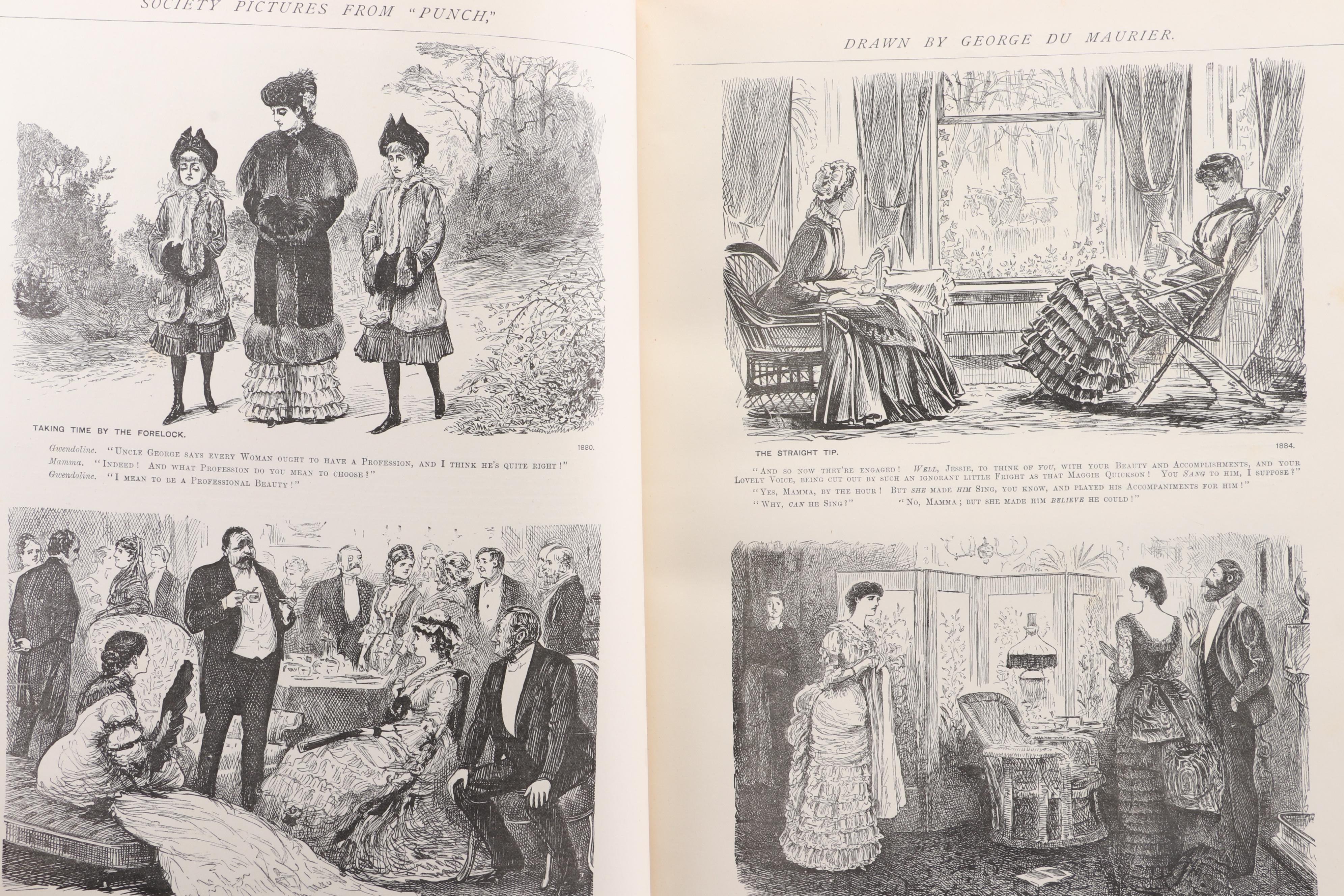 "Society Pictures" Two-Volume Set by George du Maurier, Late 19th Century
